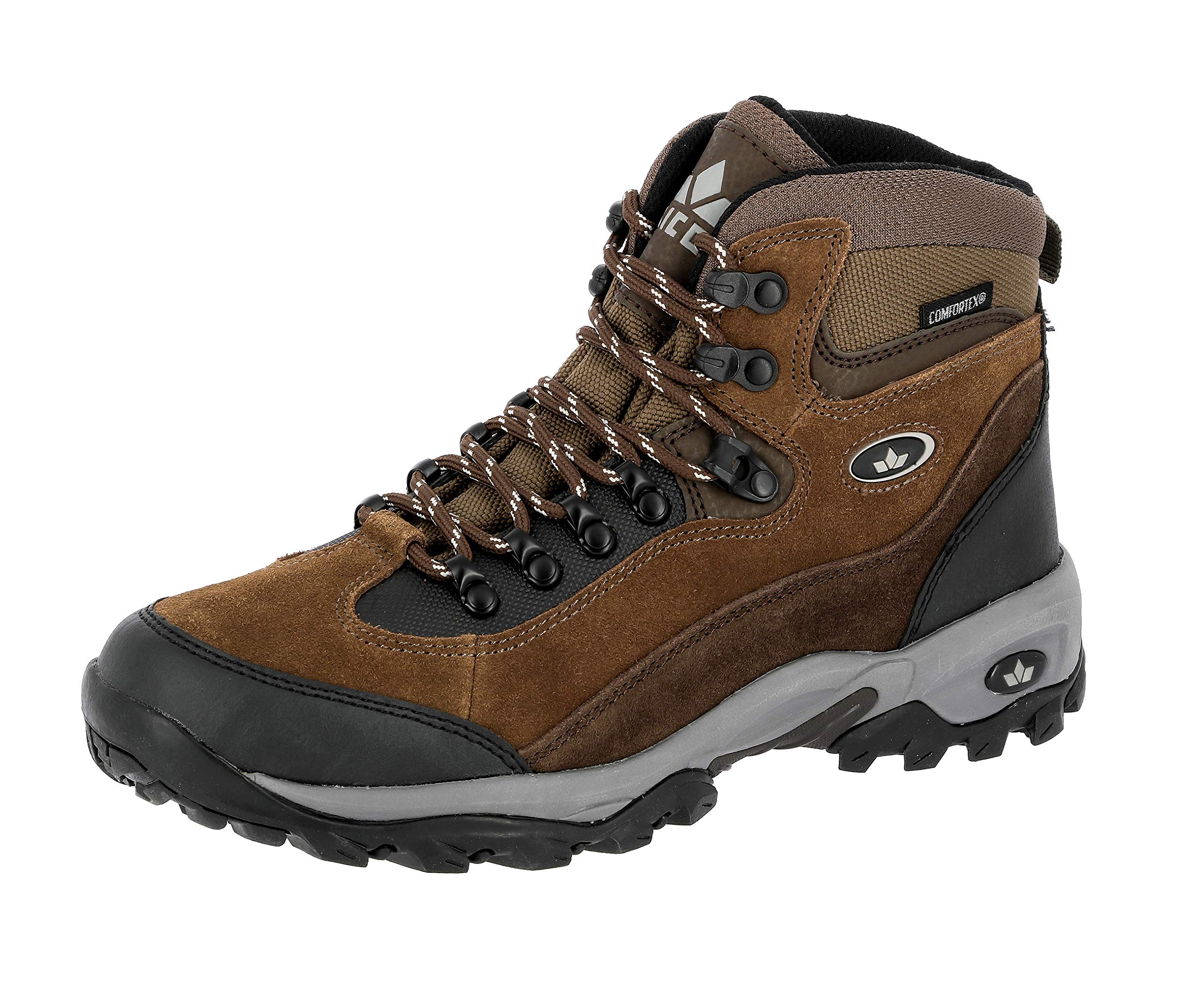 Men's High Rise Hiking Shoes - Waterproof Brown Outdoor Boots Size 12 for Mountain Trekking & Trail Walking