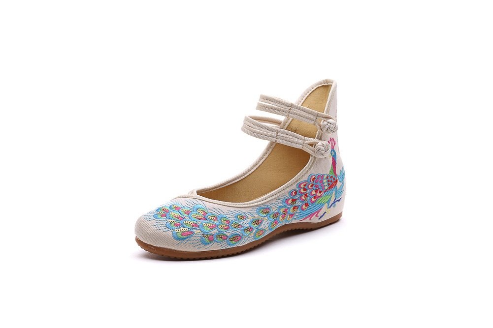 Vintage Chinese Qipao Shoes for Women - Elegant Canvas Embroidery for Prom & Parties