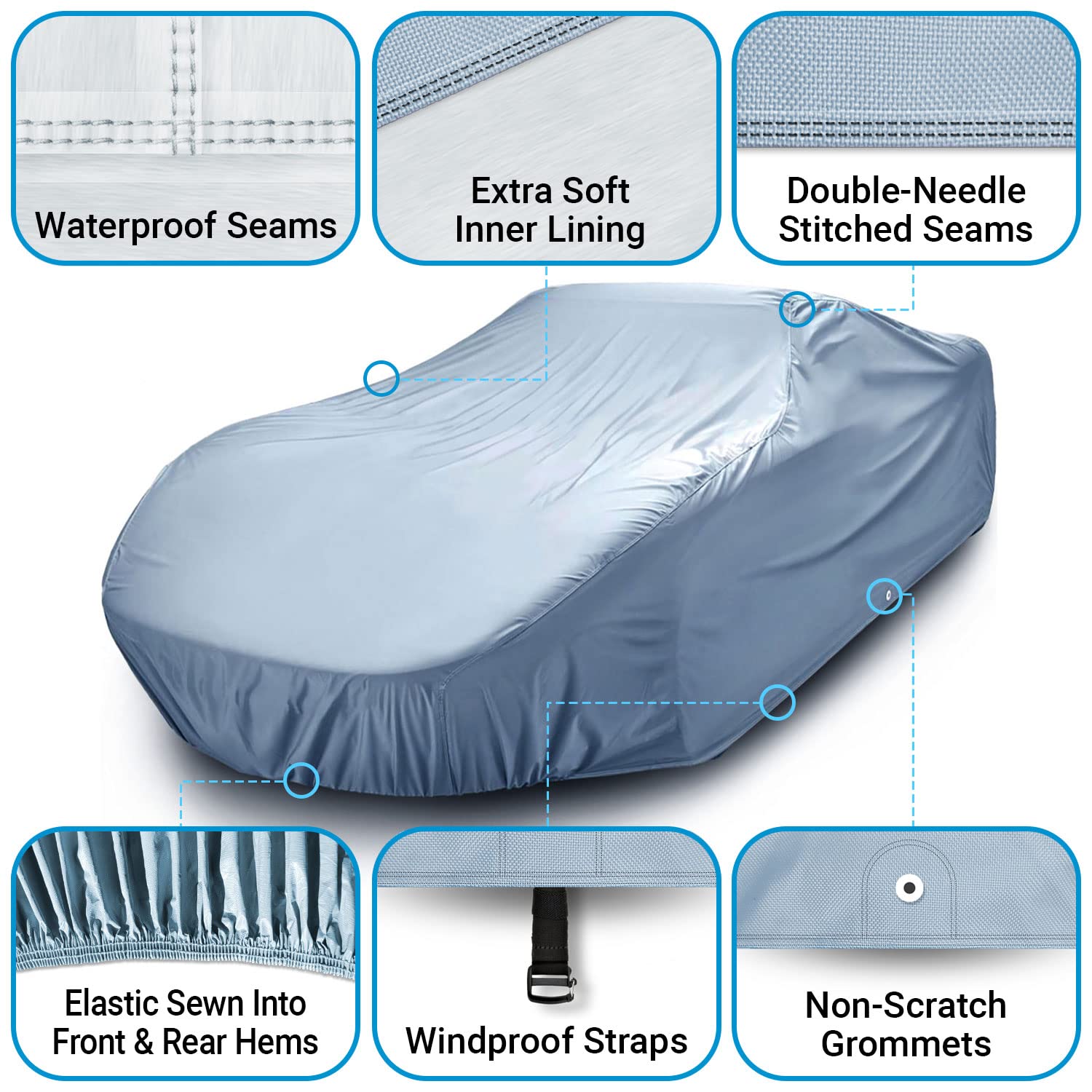 Premium Waterproof All-Weather Car Cover for Renault Dauphine 1956-1967 - Custom Fit Outdoor/Indoor Protection with Sun, Snow & Storm Resistance - Perfect for Garage Storage, Travel & Long-Term Vehicle Preservation