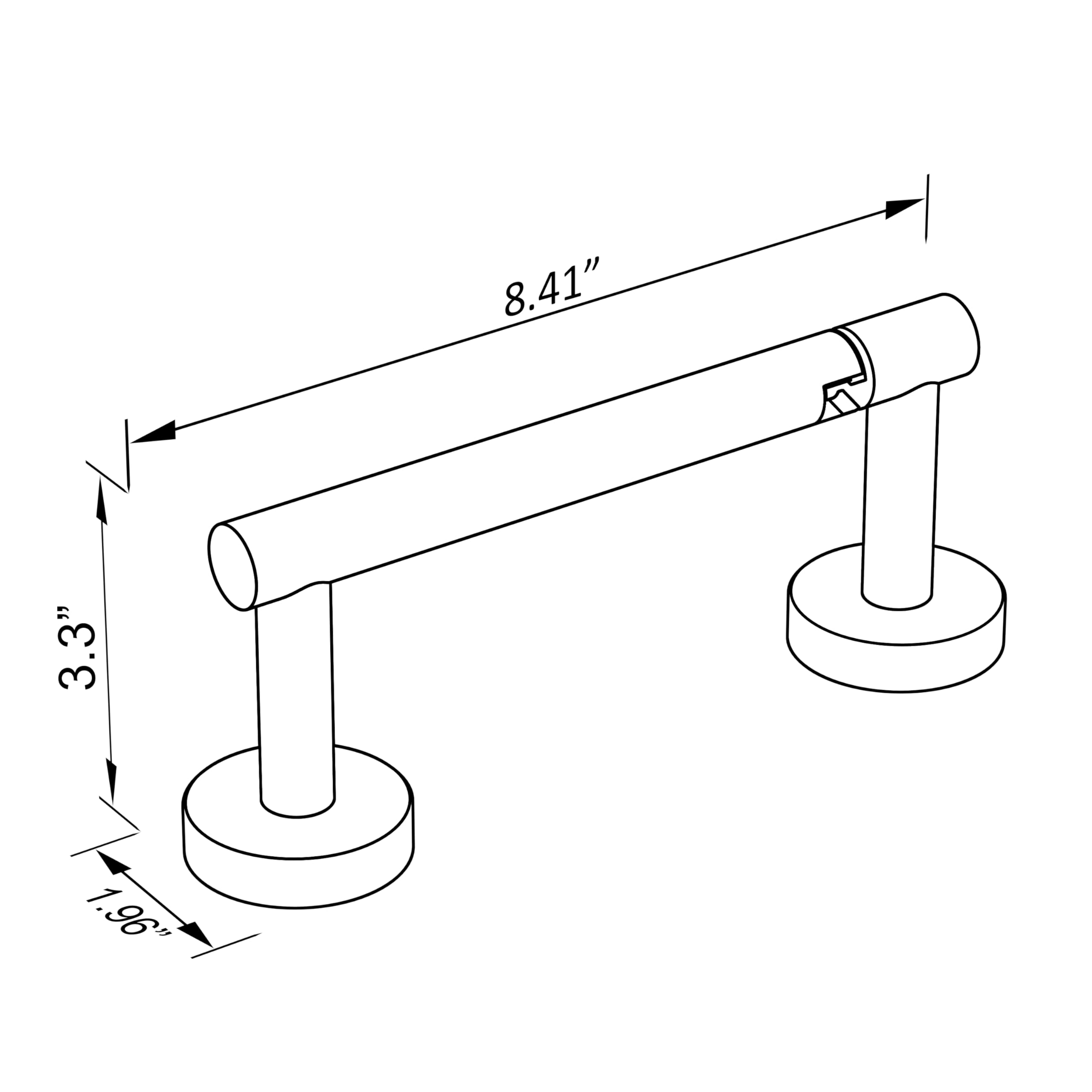 BVL Brushed Nickel Wall Mount Toilet Paper Holder - 304 Stainless Steel for Large Mega Rolls | Bathroom & Restroom Organizer