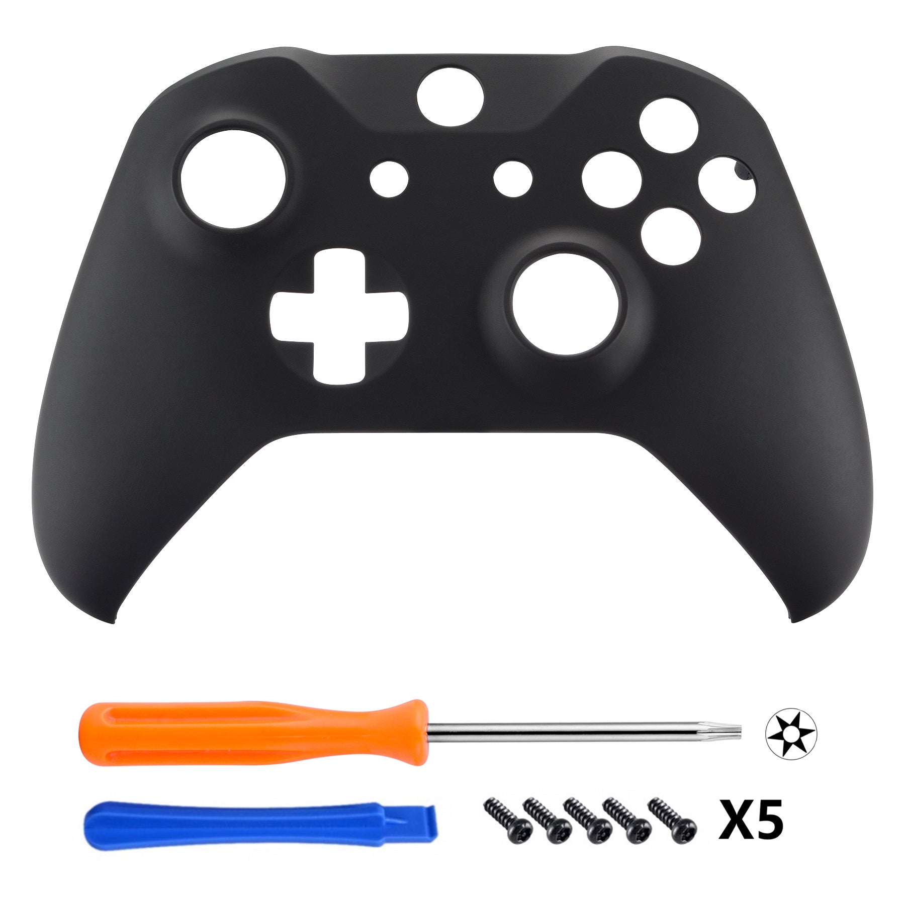 eXtremeRate Black Replacement Front Housing Shell for Xbox One X & S Controller (Model 1708) - Upgrade Your Gaming Experience with Custom Controller Shell for Enhanced Comfort & Style