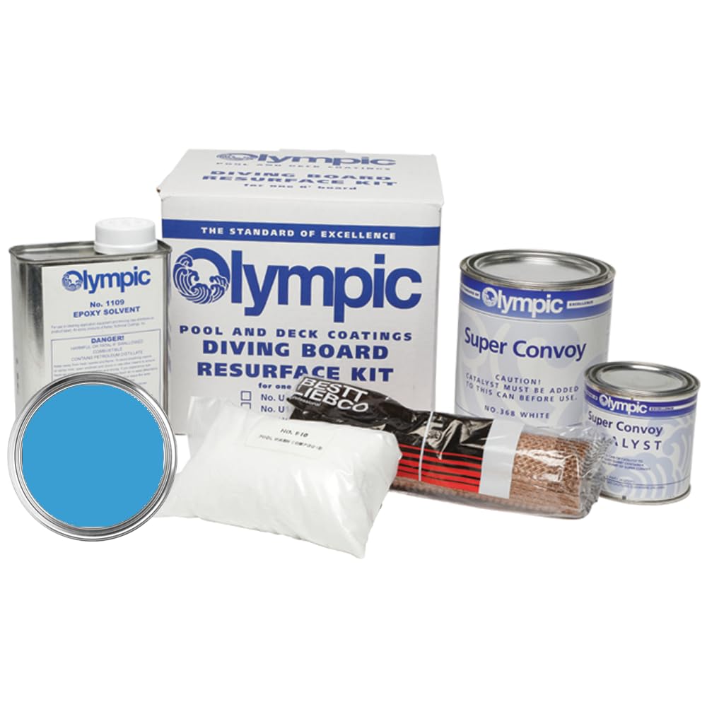 Olympic Pool Paint Kit - Premium Diving Board Resurfacer in Bikini Blue - Perfect for Swimming Pool Maintenance & Renovation | Ideal for Home Pools, Community Centers & Resorts