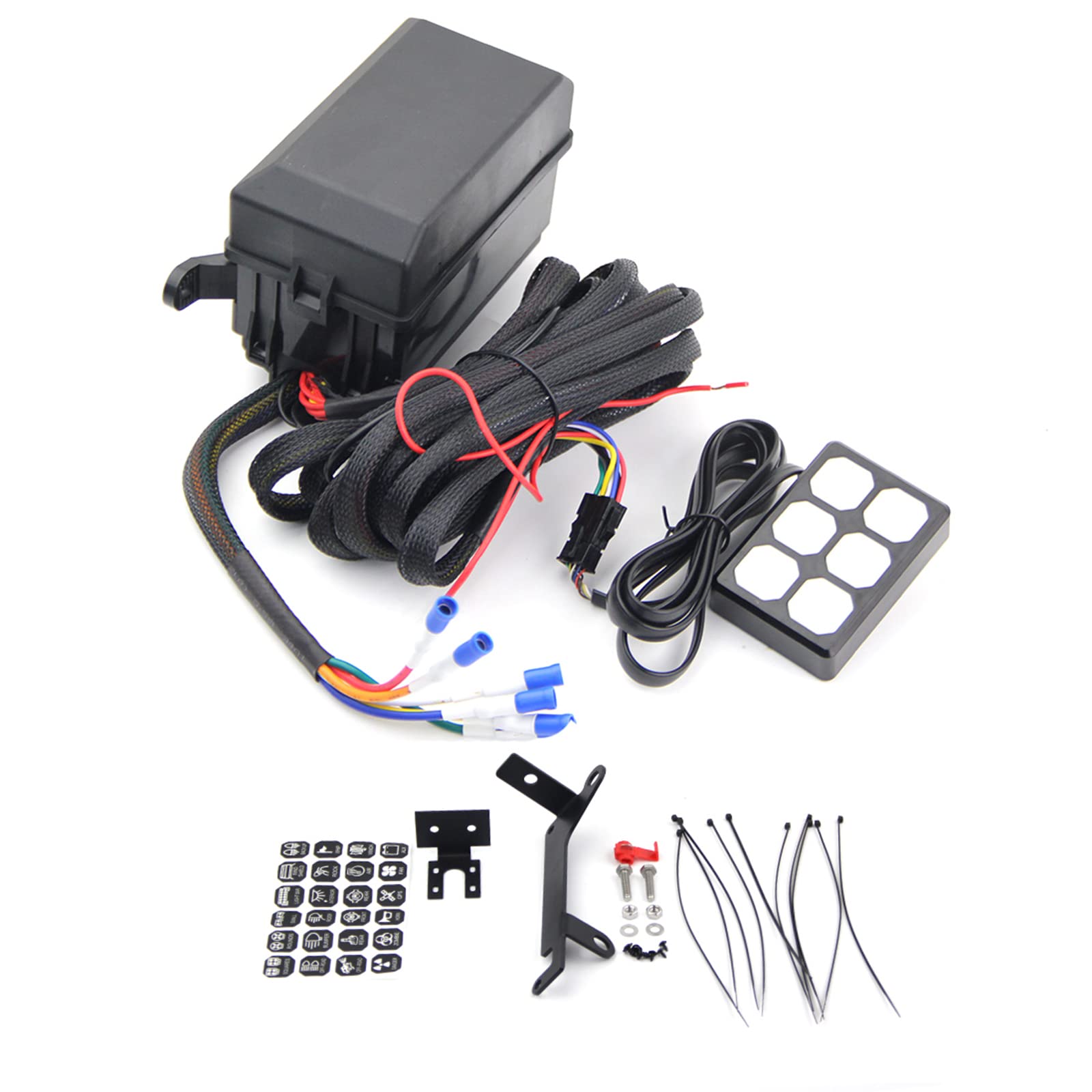 6 Gang Switch Panel - Universal Circuit Control Relay System with LED On/Off Buttons for Car, Truck, Boat, UTV & SUV | Waterproof Dash Control Panel for Off-Road, Marine & RV Use