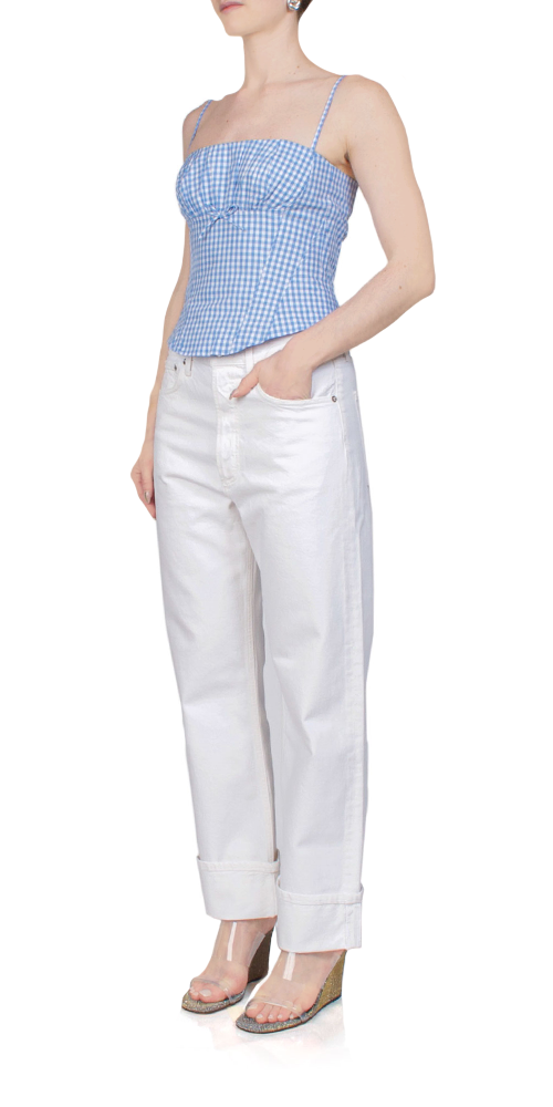 Fran Low Slung Straight Jean in Milkshake Wash - Vintage Inspired Women's Jeans for Casual Wear & Everyday Outfits