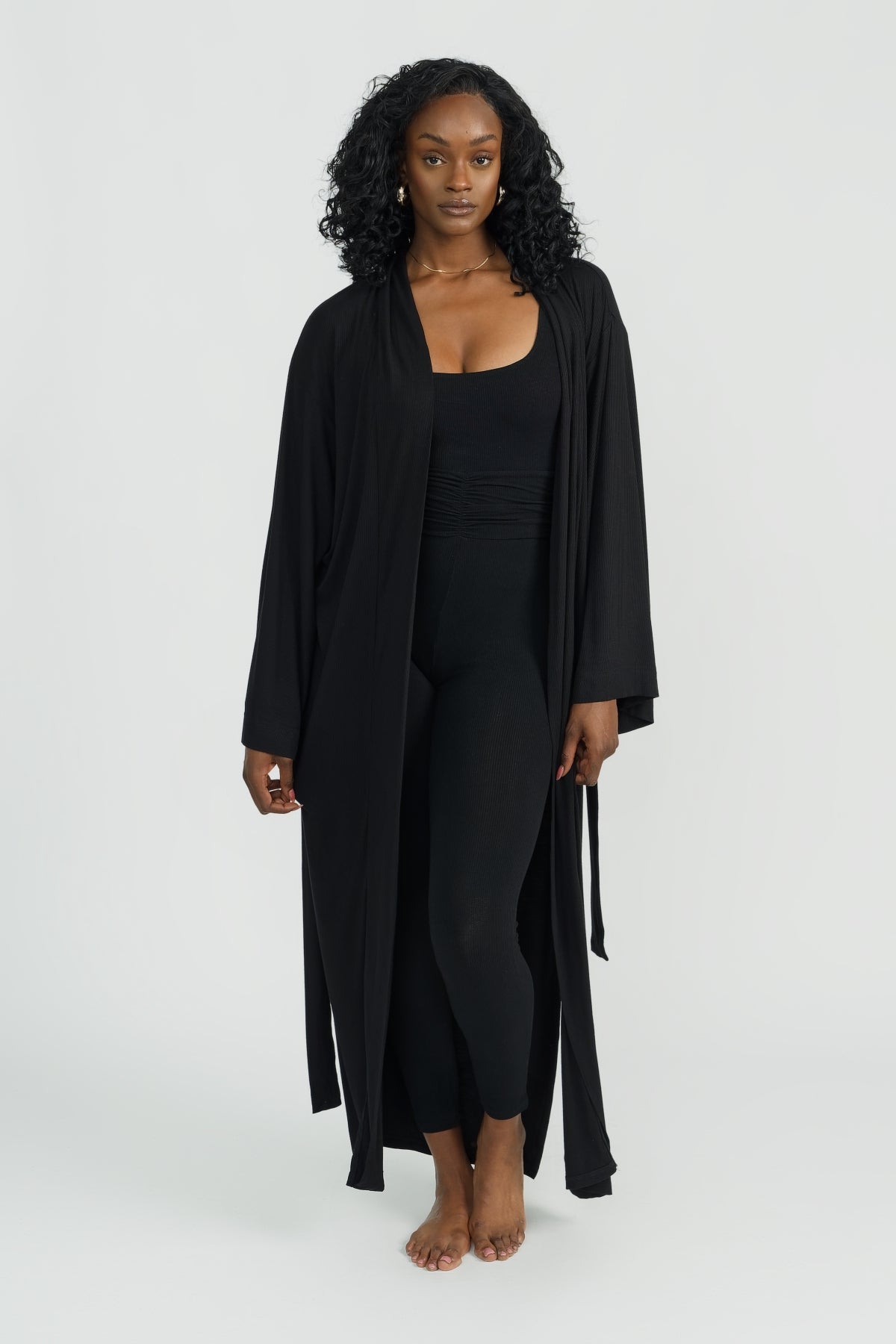 Lina Robe Jet - Soft & Comfortable Women's Bathrobe for Spa, Lounge & Relaxation at Home