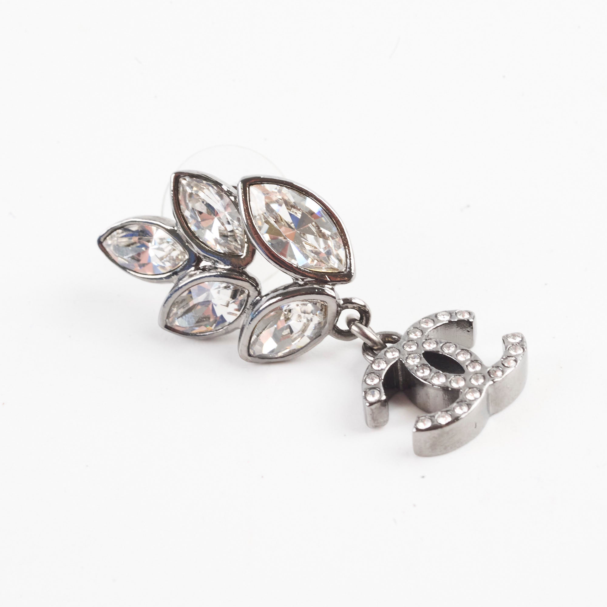 Chanel Ruthenium Crystal CC Dangle Earrings for Women - Luxury Fashion Jewelry for Parties, Weddings & Special Occasions