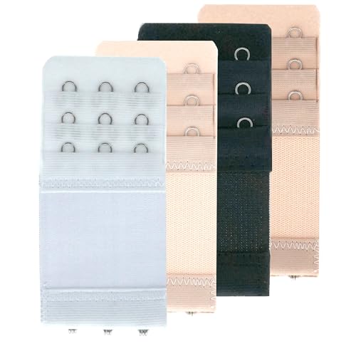 4 Pcs- 3 Hook Bra Extenders 1/2 Inch Spacing