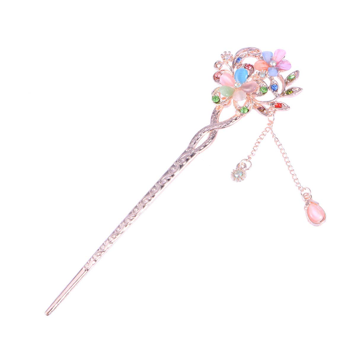 Lurrose Rhinestone Hair Stick for Women - Vintage Pearl Hairpin for Long Hair Styling, Party & Wedding