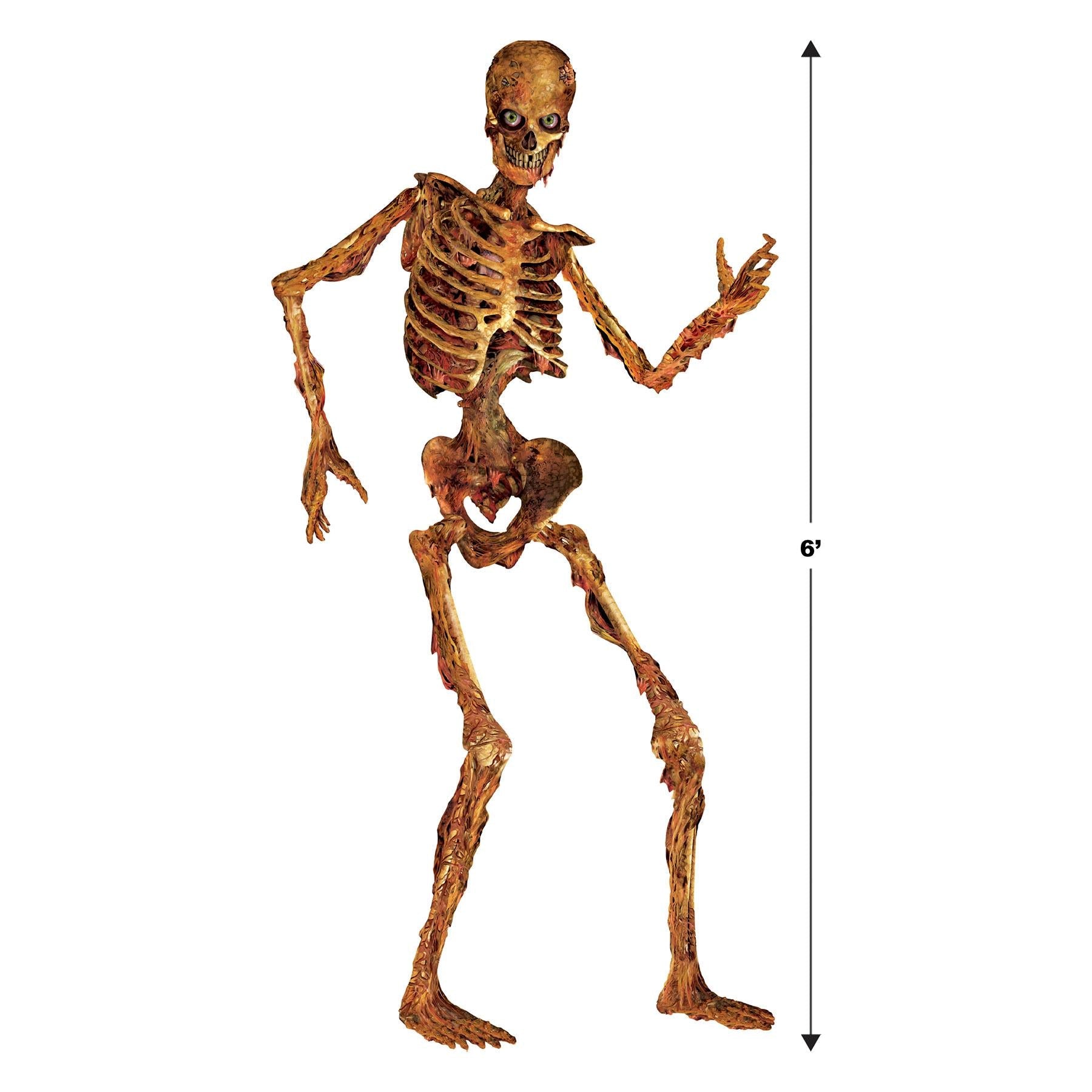 12 Pack Beistle Halloween Jointed Skeleton Decorations - Orange Full Body Hanging Skeletons for Spooky Party, Haunted House & Outdoor Decor