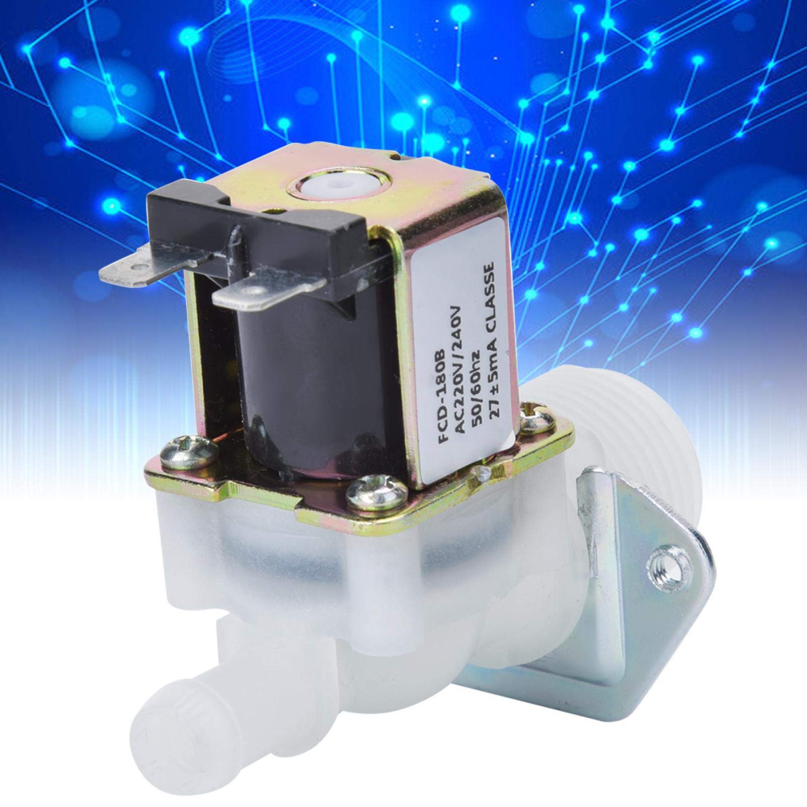 220V Plastic Solenoid Valve for Dishwasher, Washing Machine & Refrigerator - Water Control Valve with Plastic Connector | Perfect for Home Appliances & Commercial Use