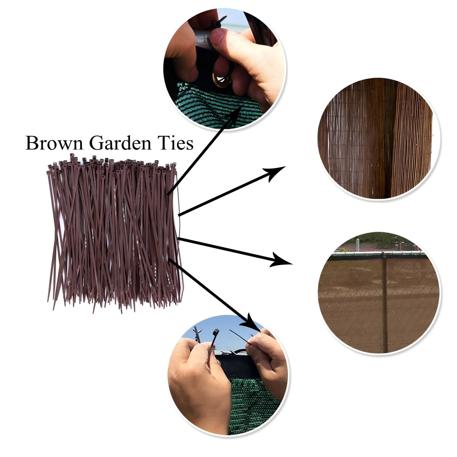 10 Inch Wide Heavy Duty Brown Wooden Zip Ties - 150 Pack Durable Cable Ties for Outdoor, Garden, Office & Kitchen Organization (Perfect for Bundling Wires, Securing Plants & Home Improvement Projects)