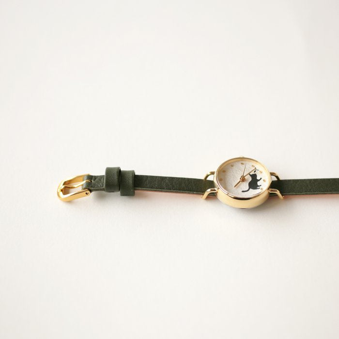 Japanese Handmade Women's Wristwatch - Cat & Seed Leaf Design | Elegant Fashion Accessory for Daily Wear, Office & Special Occasions
