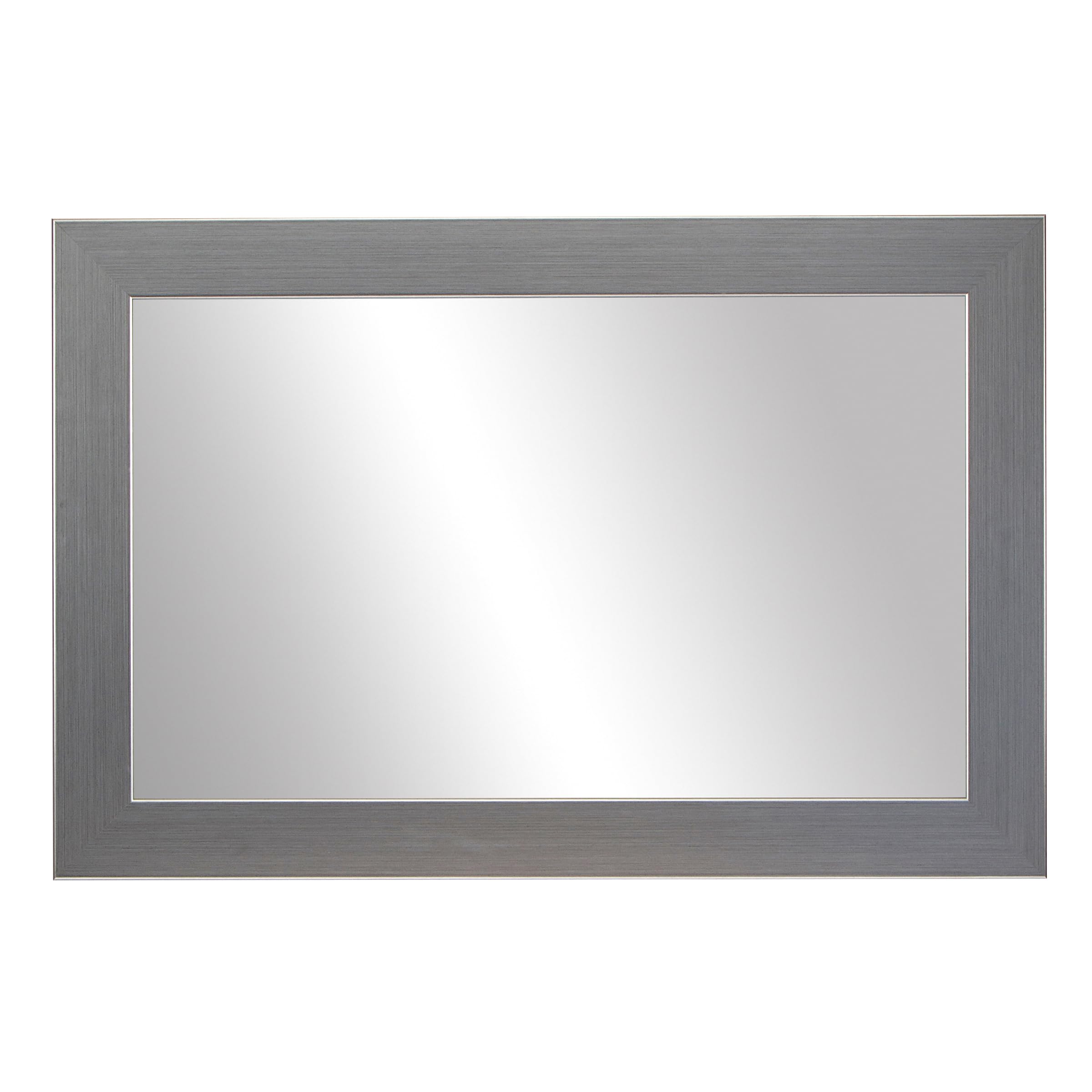 Antique Satin Nickel Framed Wall Mirror 20x48 Inches - Moisture Resistant Bathroom Mirror with Safety Backing - Elegant Home Decor for Living Room, Bedroom & Hallway - Pendleton Design Wall Art Mirror for Modern Interior Design
