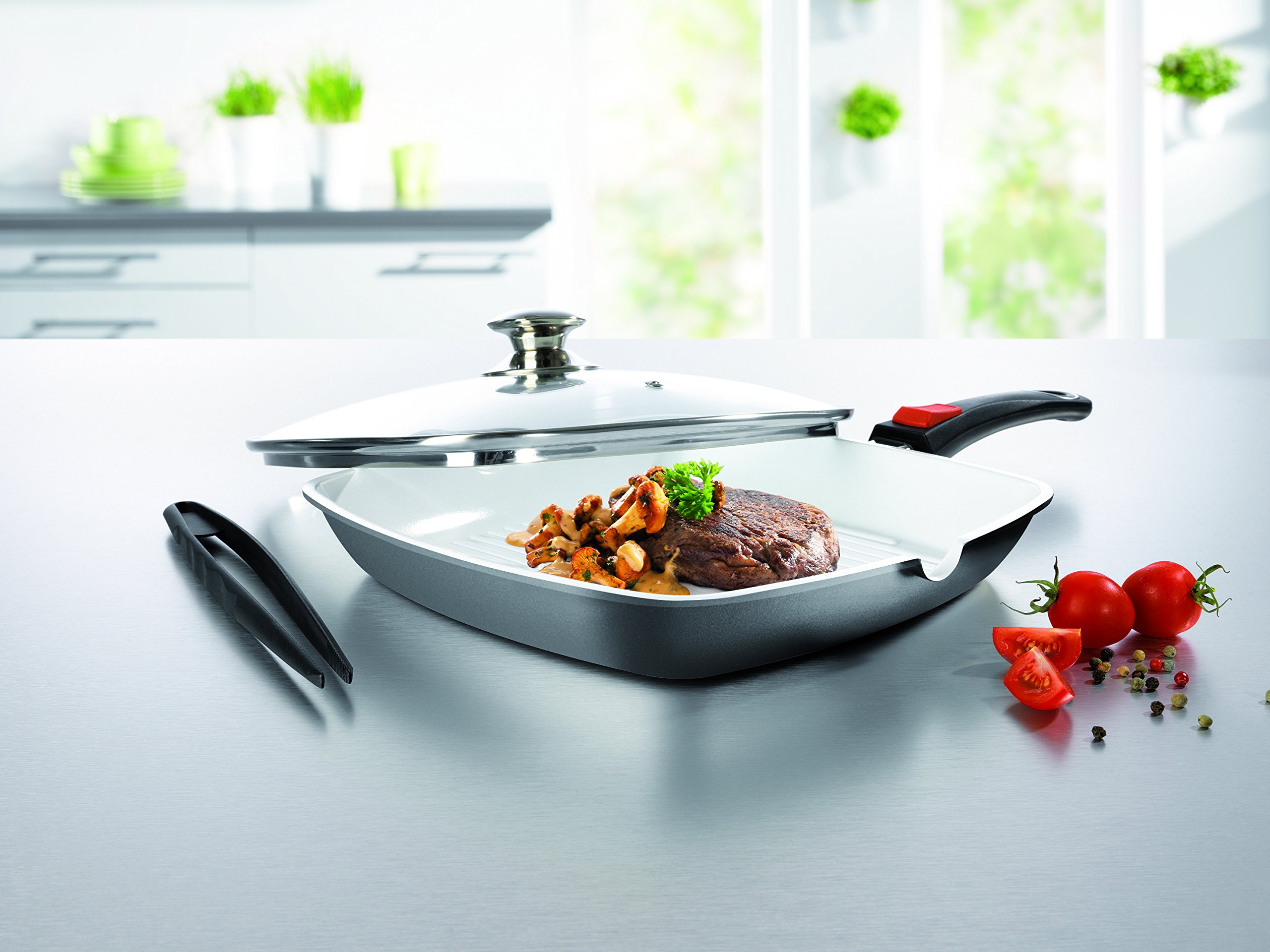 Calli Kocht 06099 XXL Non-Stick Grill Pan - Large Heavy Duty Griddle for Stovetop & Oven - Perfect for Steaks, Burgers & Pancakes - Indoor & Outdoor Cooking