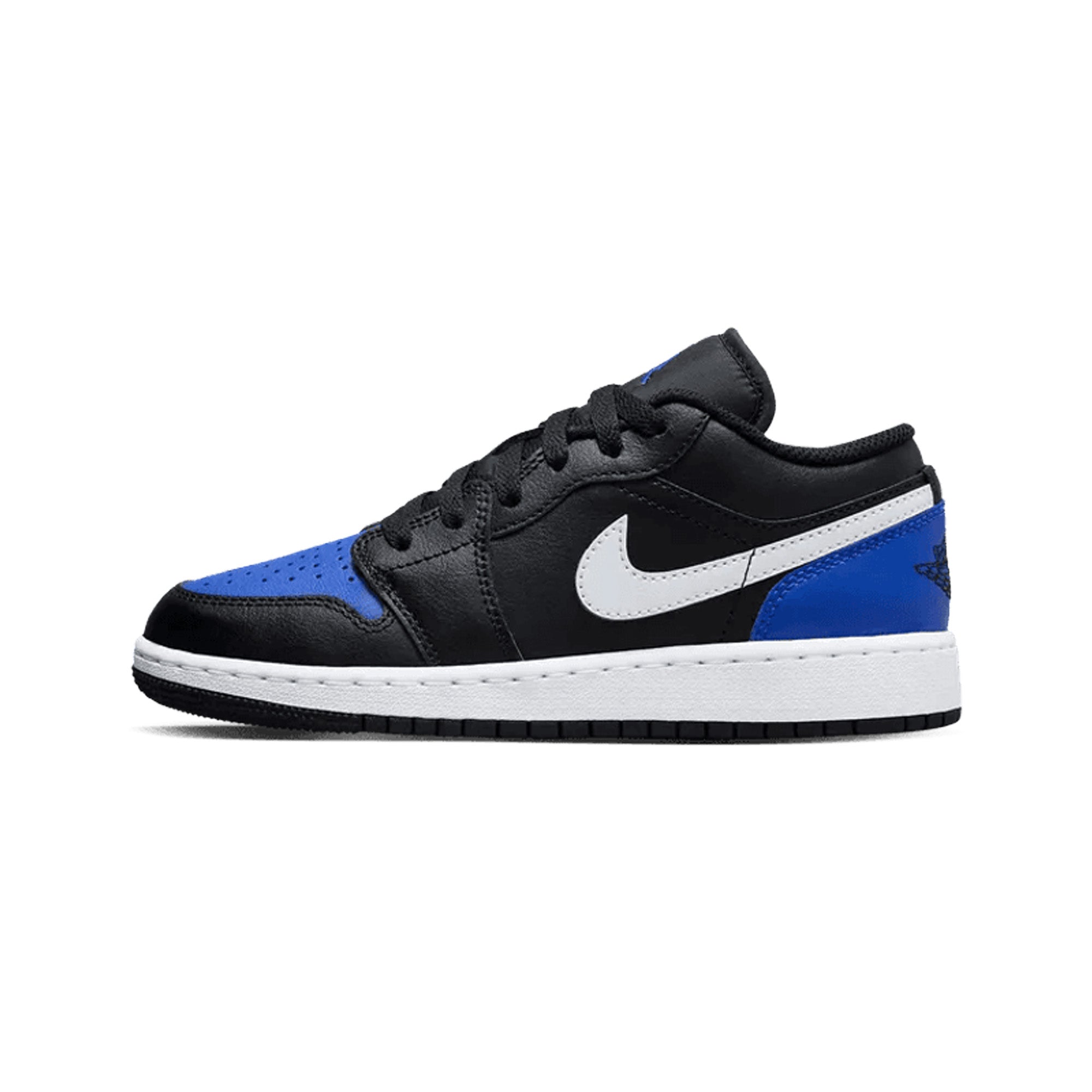 Air Jordan 1 Low 'Black Game Royal White' GS Sneakers (2024) - Basketball Shoes for Women & Girls - Perfect for Casual Wear, Street Style & Court Performance