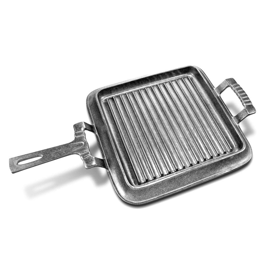 Premium Square Cast Iron Grill Griddle with Handles - Heavy Duty BBQ, Stovetop & Camping Cooking Pan for Steak, Pancakes & Outdoor Grilling