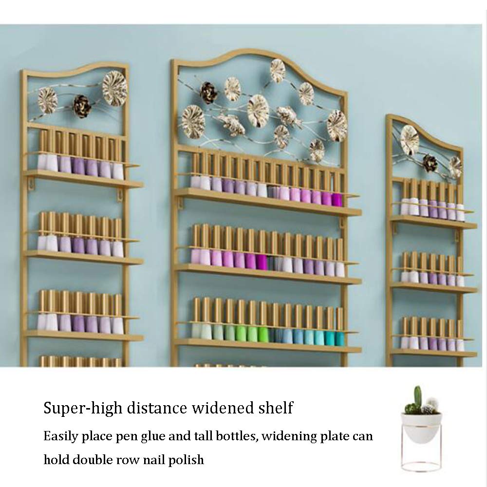 4-Tier Metal Wall Mount Nail Polish Organizer - Lipstick & Perfume Display Rack for Salon & Retail Store - Space Saving Cosmetic Storage Solution for Home, Salon and Shop Organization
