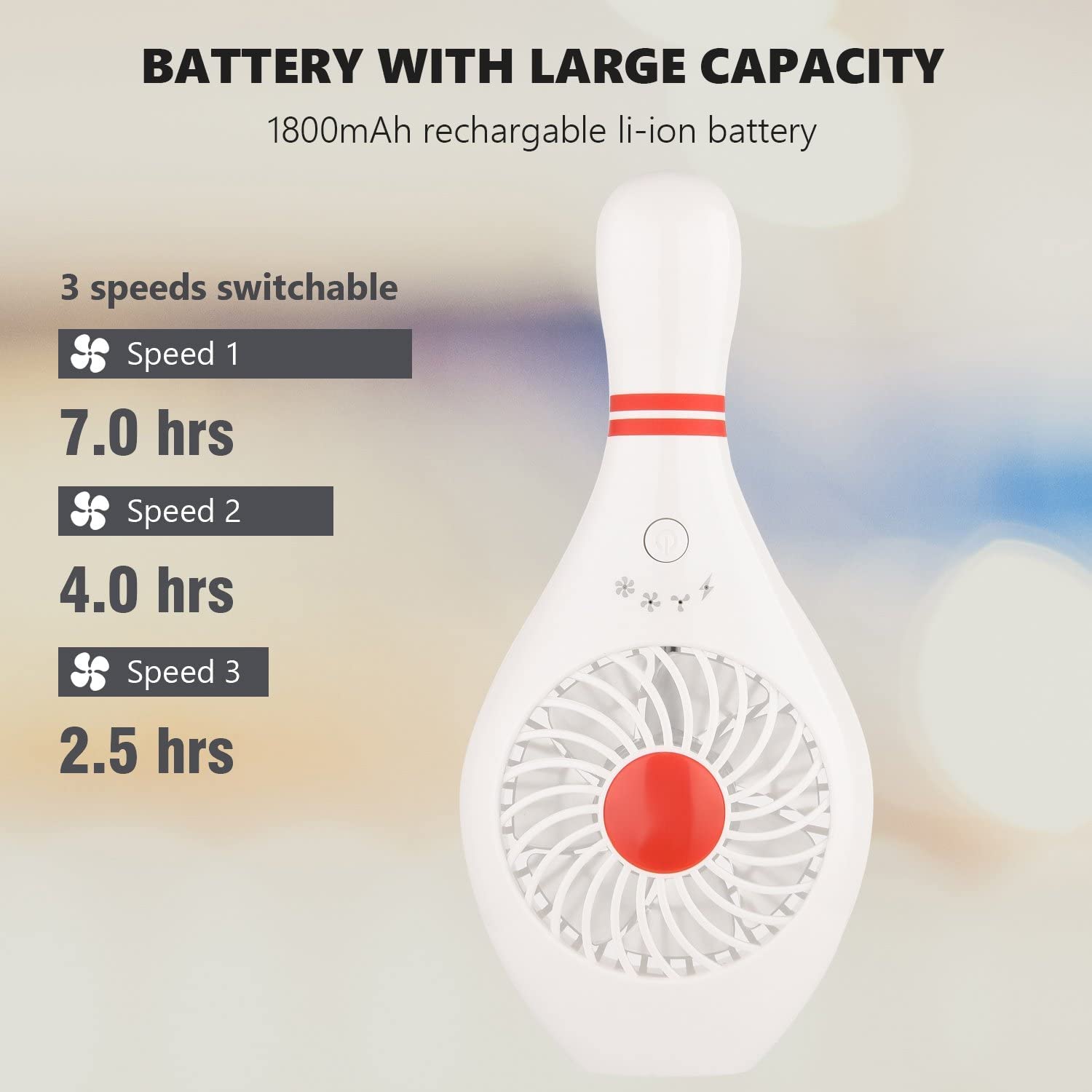 Portable USB Handheld Fan - Mini Personal Cooling Fan for Home, Office, Travel, Gym & Makeup | Rechargeable Battery Operated Small Fan | Perfect for Summer, Sports, Outdoor Activities & Gift Giving