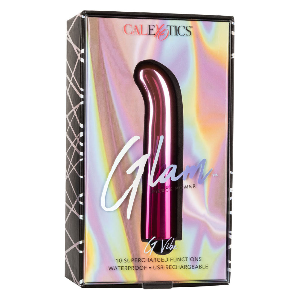 Glam G Vibe Curved G-Spot Vibrator for Women - Powerful Clitoral & G-Spot Stimulation - Waterproof Rechargeable Adult Toy - Perfect for Solo Play & Couples Foreplay