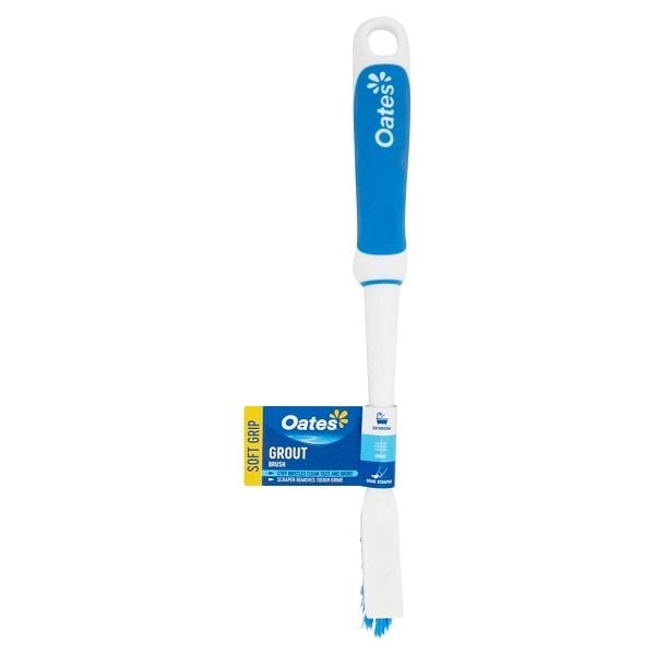 Oates Soft Grip Grout Brush - Heavy Duty Tile Cleaning Brush for Bathroom, Kitchen & Shower - Ergonomic Non-Slip Handle for Deep Grout Cleaning