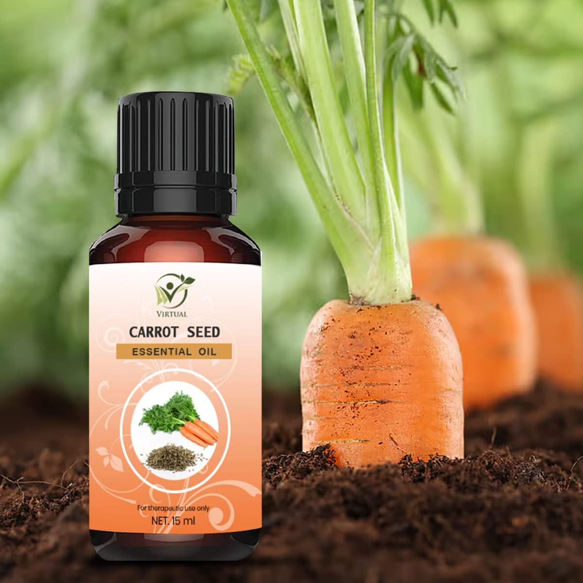 100% Pure & Natural VIRTUAL Carrot Seed Essential Oil - 100ml for Face, Skin & Hair Care | Hydrating, Anti-Aging & Scalp Treatment | Perfect for Aromatherapy, Massage & DIY Beauty Products