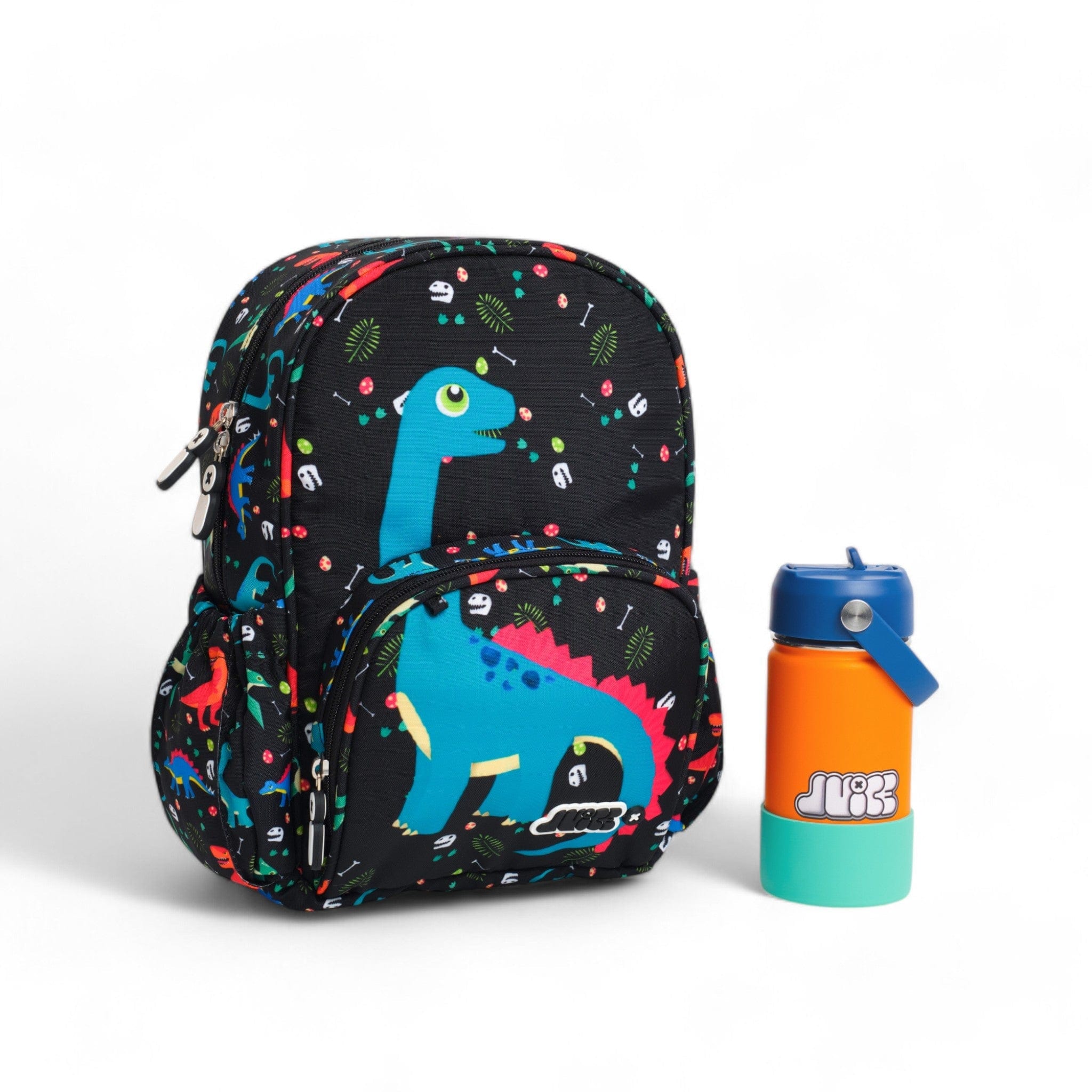 Dino Kids Backpack with Water Bottle Set - Cute Dinosaur Themed School Bag for Boys & Girls - Perfect for School, Travel & Outdoor Adventures