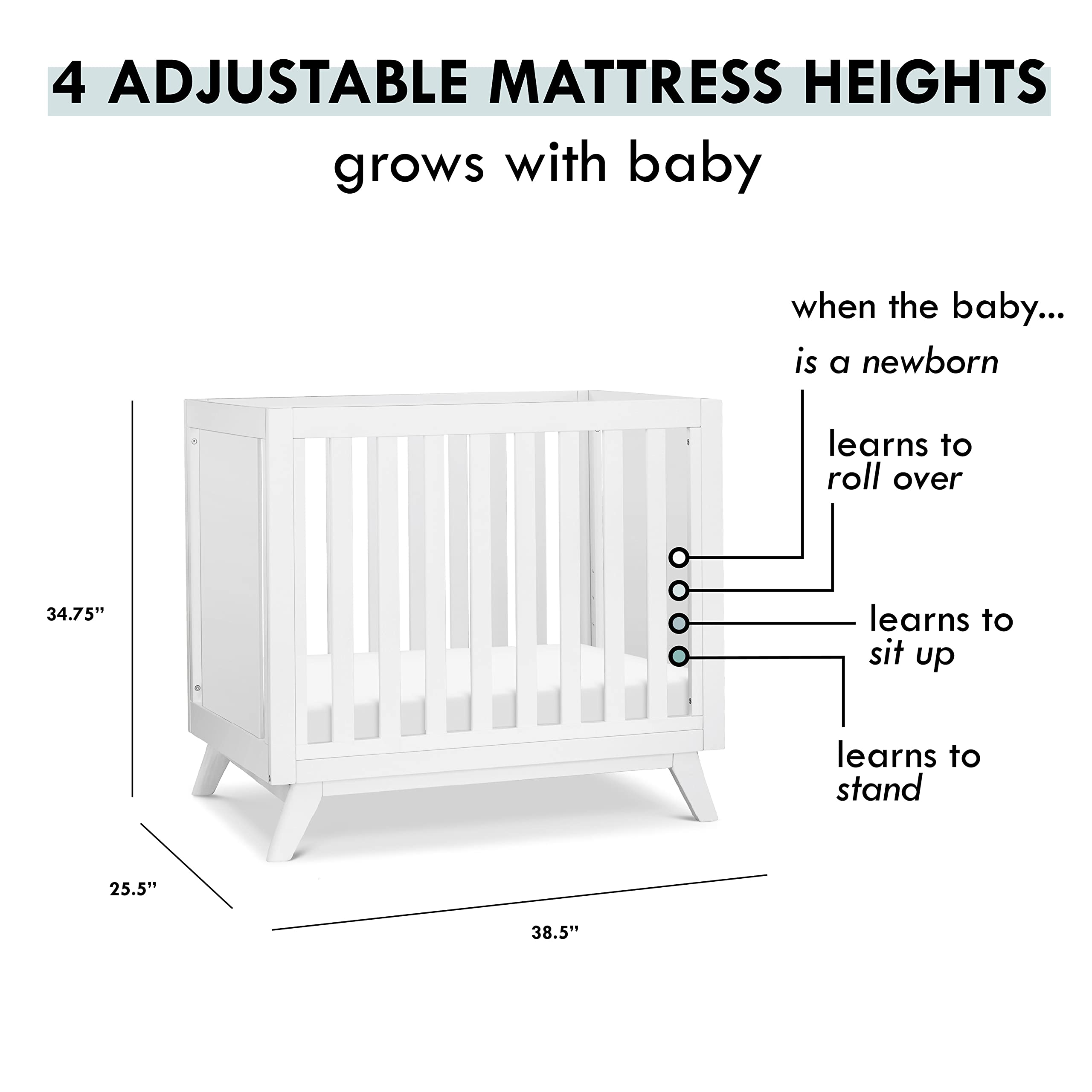 DaVinci Otto 3-in-1 Convertible Mini Crib with 4