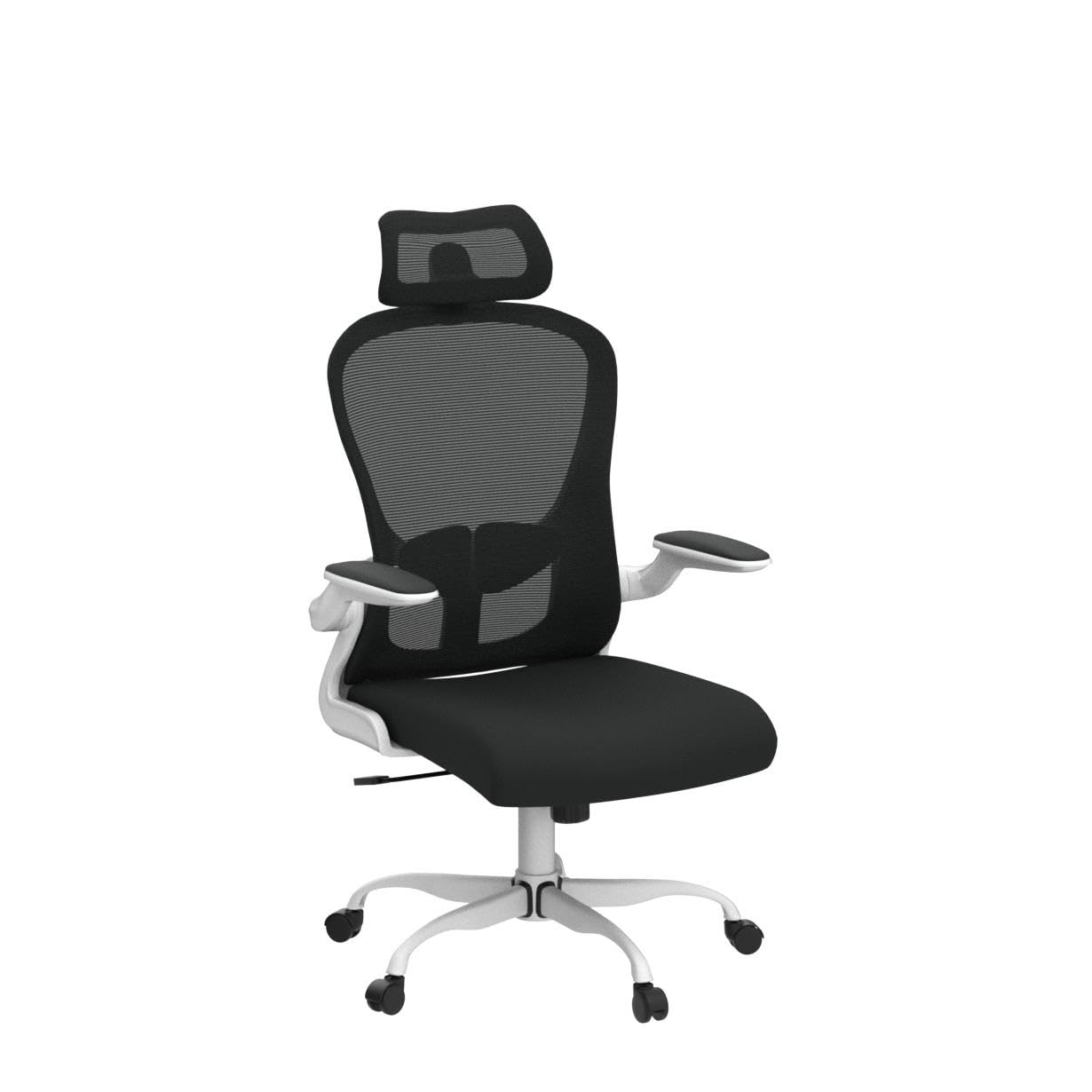 Ergonomic High Back Office Chair with Adjustable Lumbar Support & Headrest - Breathable Mesh Task Chair, Swivel Executive Desk Chair with Flip-Up Armrests - Perfect for Home Office, Gaming & Workspaces