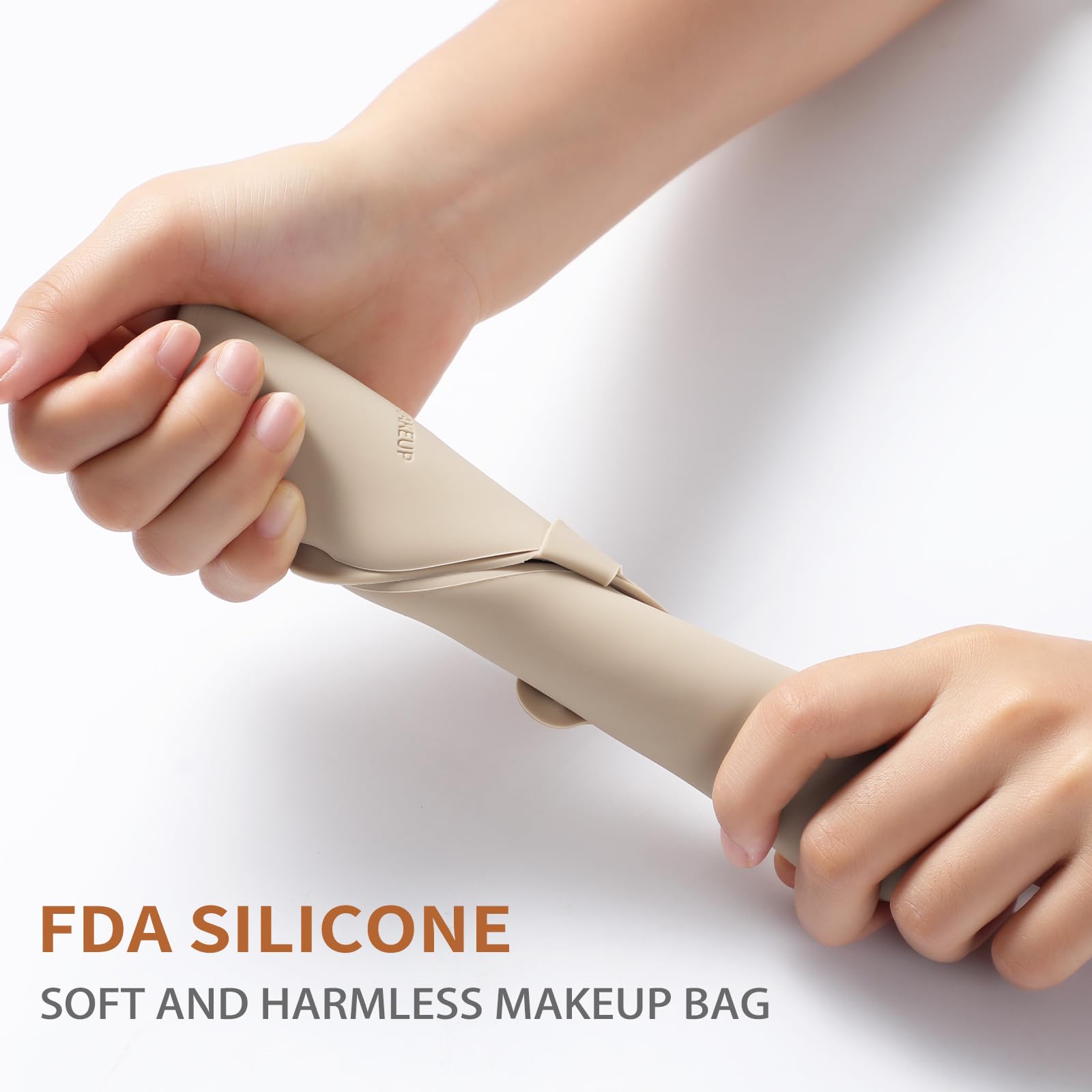 Portable Silicone Travel Makeup Brush Holder - Anti-Slip Cosmetic Brush Organizer with Soft Case for On-the-Go Beauty | Perfect for Travel, Gym & Daily Makeup Routine