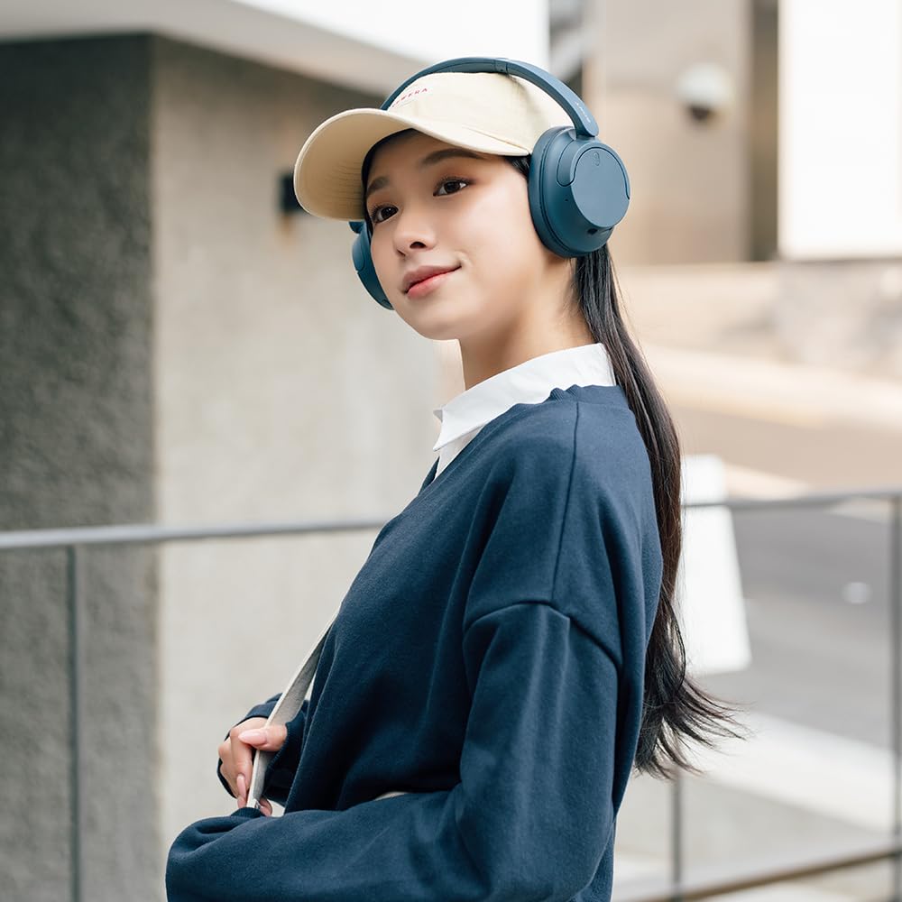 Sony WH-CH720NL Wireless Noise Canceling Bluetooth Headphones with Built-in Mic, 35H Battery & Quick Charge - Navy Blue - Perfect for Travel, Work & Music Lovers