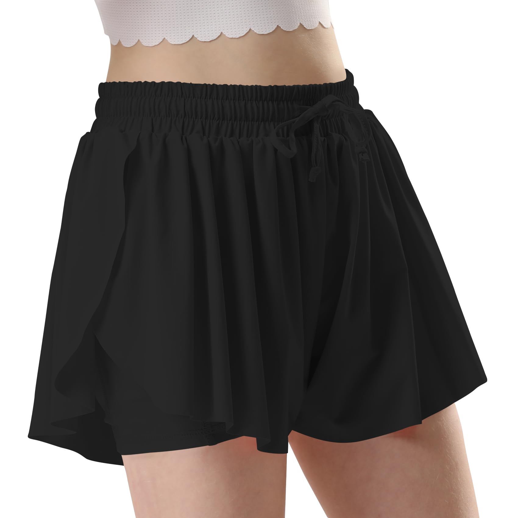 LETAOTAO Girls Athletic Shorts - 2-in-1 Running Shorts with Liner for Teens & Kids | Gym, Yoga, Cycling & Sports Wear | Breathable Comfort for Active Play & Workouts