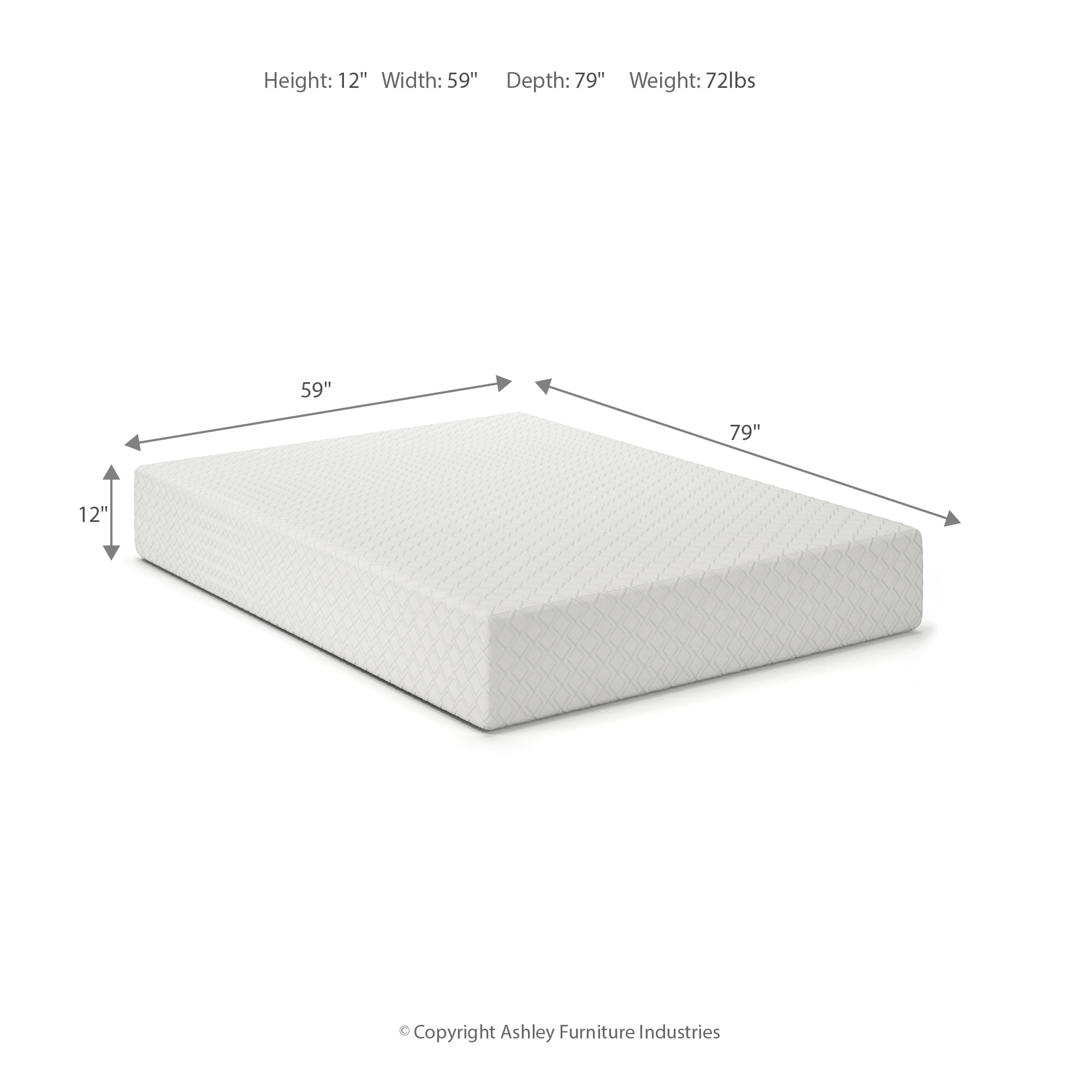 Signature Design by Ashley Queen Size Chime 12 Inch Medium Firm Memory Foam Mattress with Green Tea & Charcoal Gel - Pressure Relief & Cooling Support for Back, Stomach & Side Sleepers | Perfect for Bedroom, Guest Room & Apartment