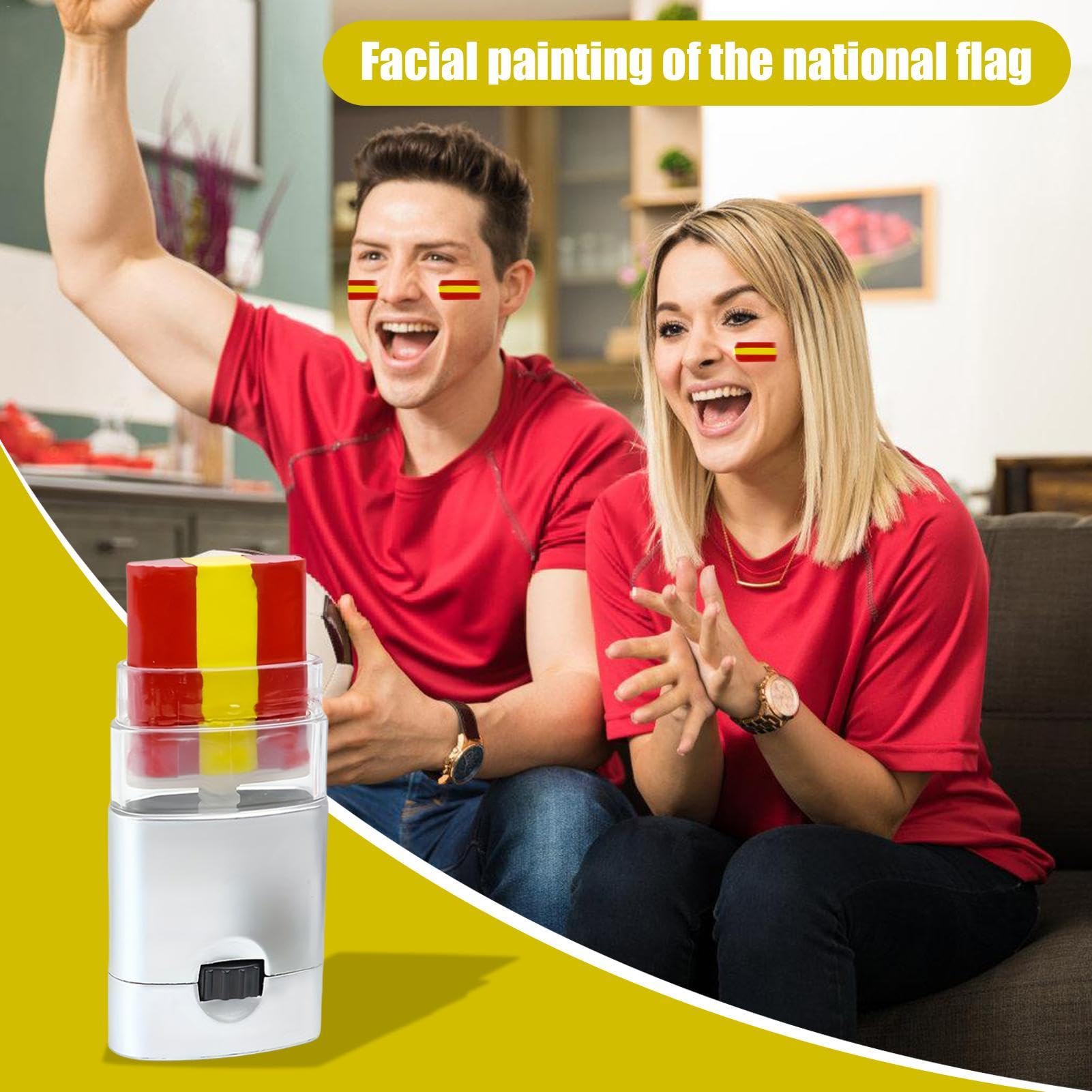 Spain Flag Face Paint Kit - Football Fan Makeup for Adults & Kids