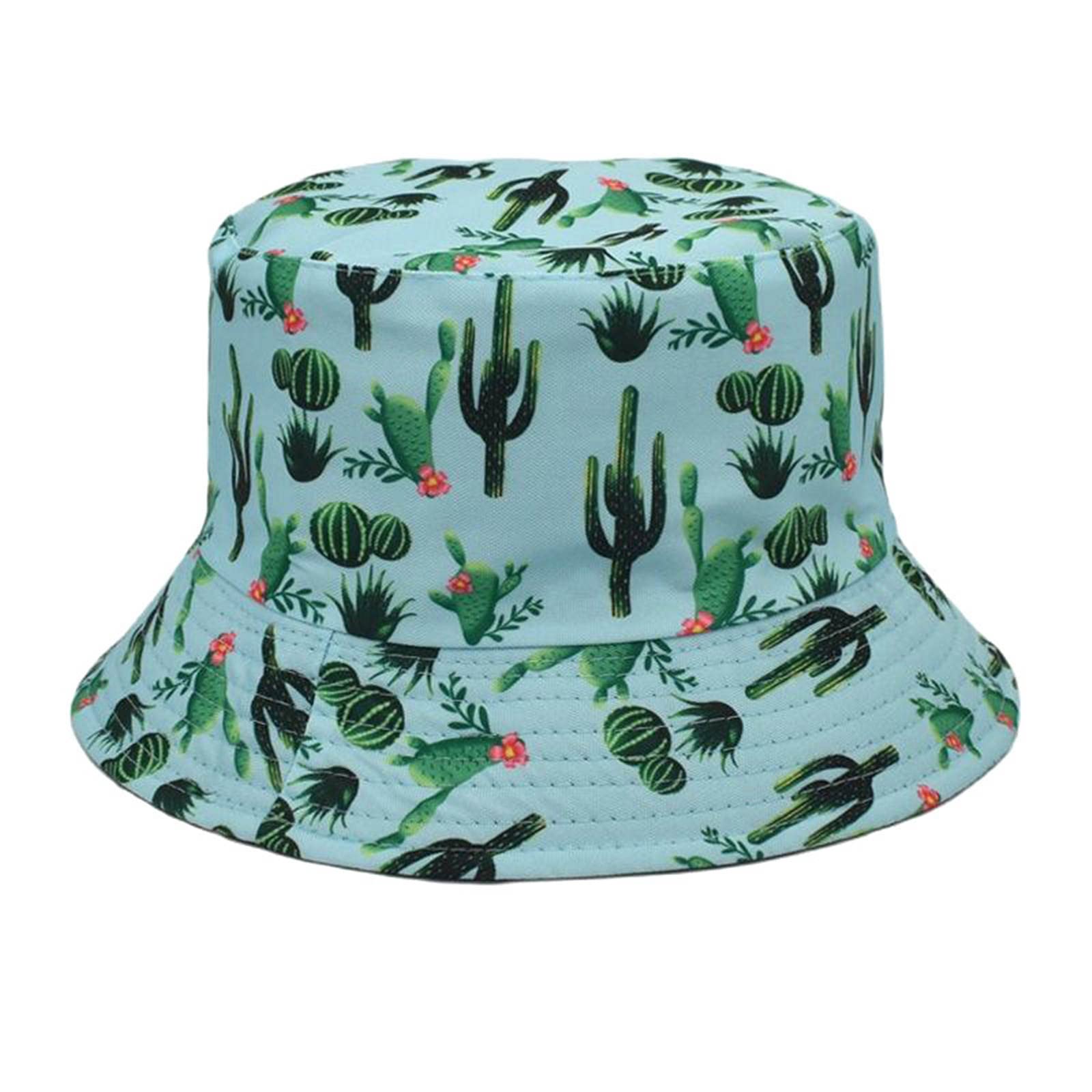 Women's Summer Fashion Beach Print Adjustable Washable Cotton Bucket Hat - Cow Print Sun Hat for Outdoor Activities, Beach Vacations & Gardening