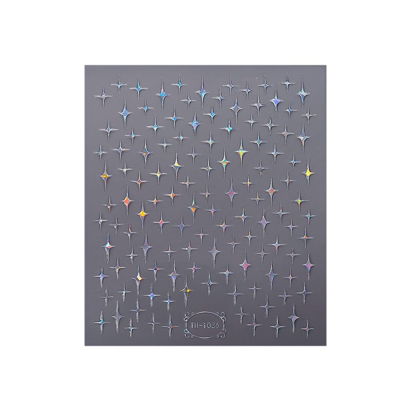 Gradient Star 3D Nail Stickers TH 1036 - Self-Adhesive Nail Art Decals for Women, DIY Manicure Designs - Perfect for Parties, Weddings & Special Occasions