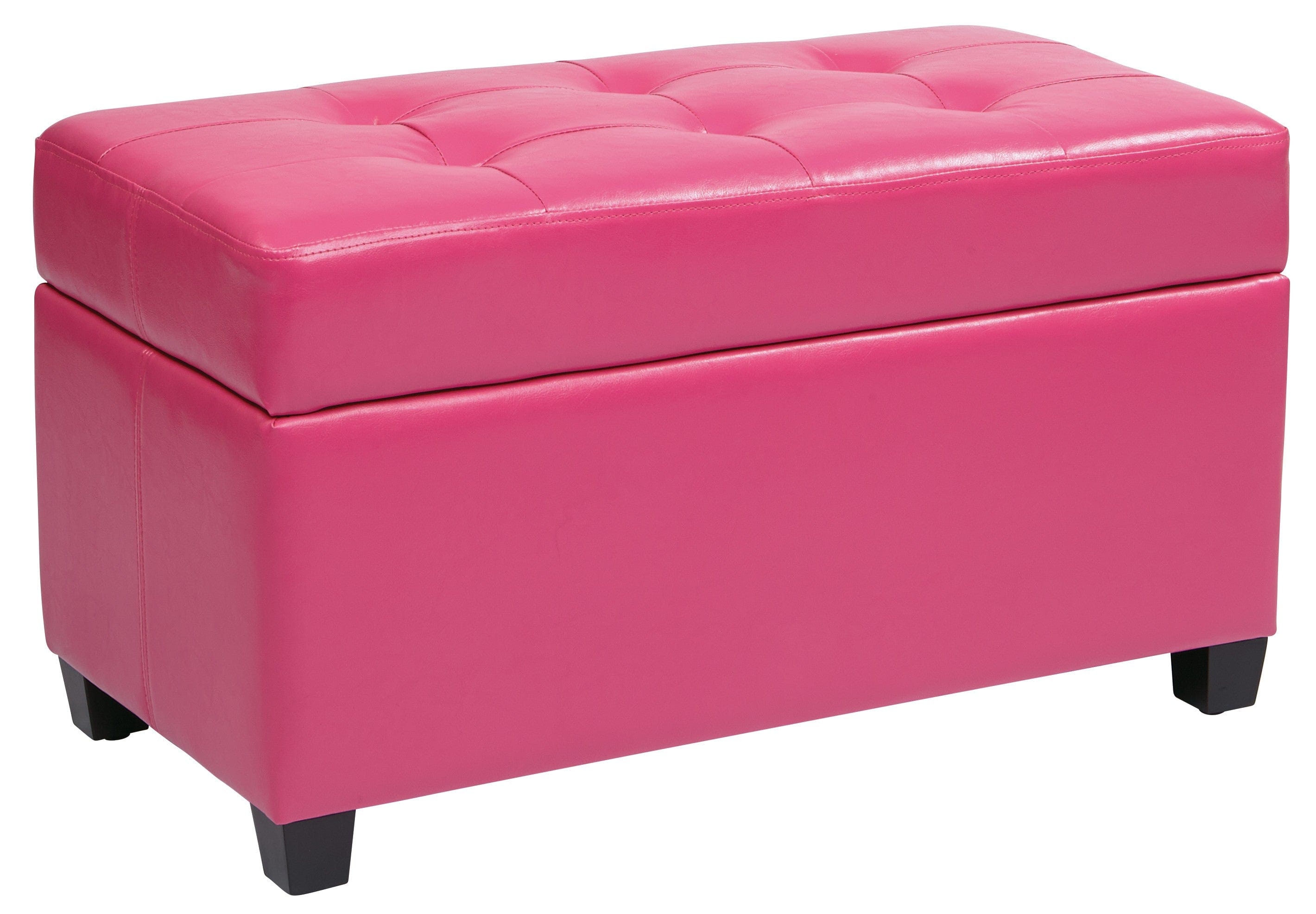 Office Star OSP Designs Storage Ottoman with Removable Top [MET804V] - Perfect for Living Room, Bedroom & Office Organization