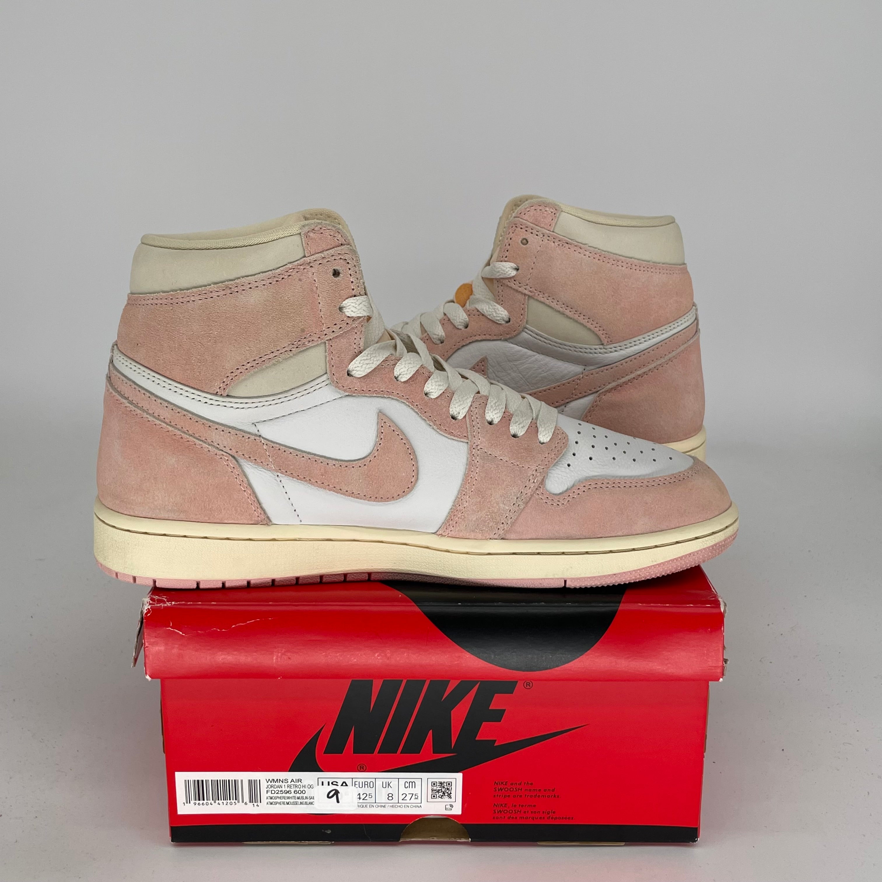 AIR JORDAN 1 Retro High OG Washed Pink Women's Shoes Size 9/10.5W - Style FD2596-600 | Basketball Sneakers for Women, Streetwear Fashion & Casual Wear