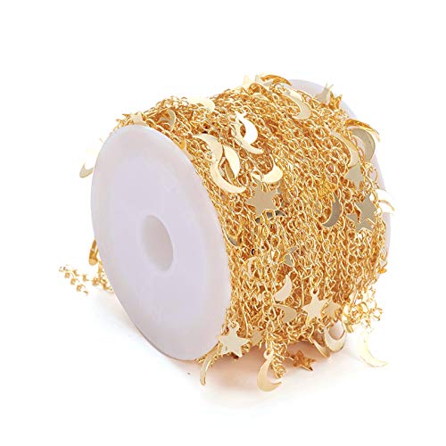 18K Gold with Moon & Star