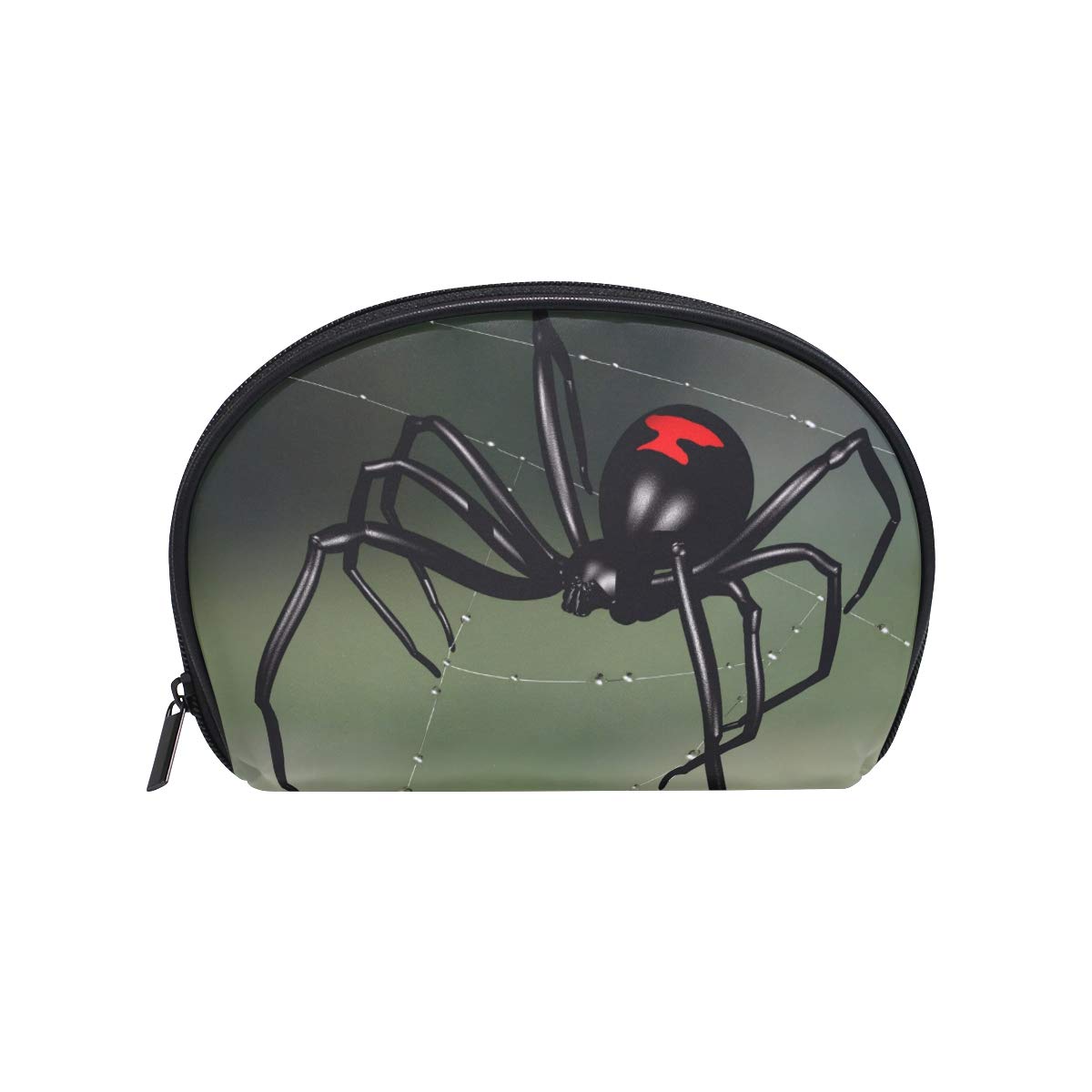 LORVIES Black Widow Spider Makeup Bag for Women - Waterproof Cosmetic Pouch, Travel Toiletry Organizer Case - Perfect for Halloween, Cosplay, Goth Fashion & Daily Use