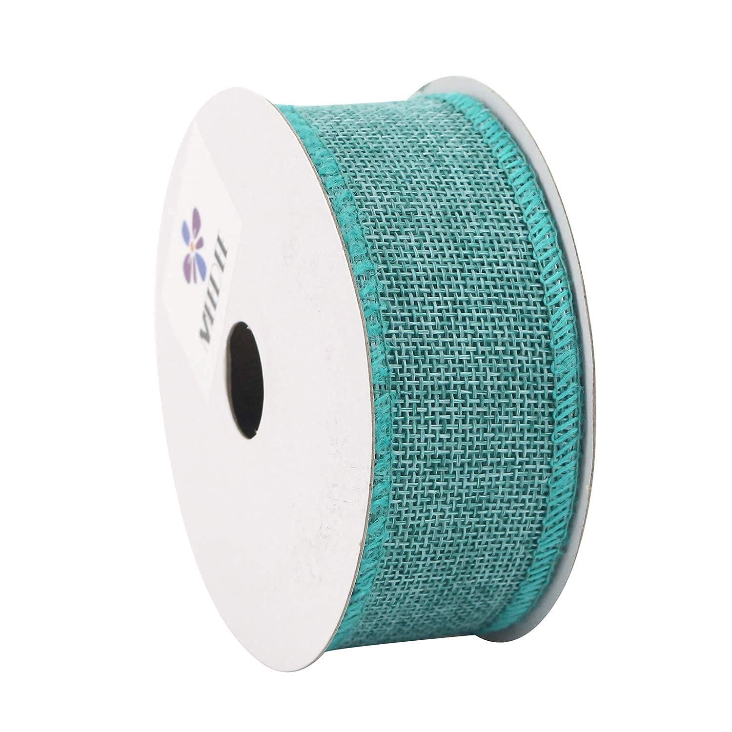 Teal Wired Burlap Ribbon - 1.5 Inch for Wreaths, Gifts & Decor