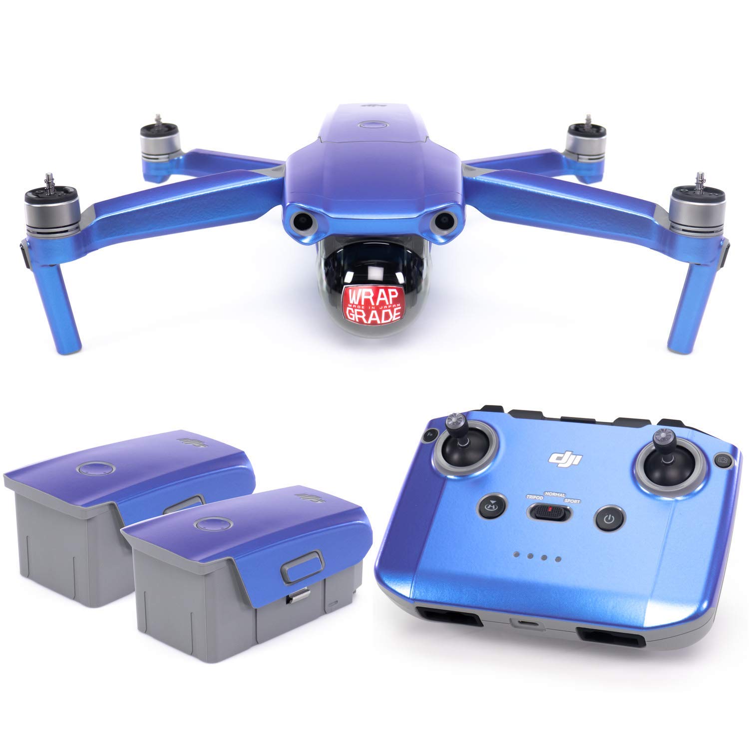 DJI Mavic Air 2 Skin Wrap Set - Full Body Protection Cover for Main Unit, Remote Controller & 2 Batteries (Celeste Blue) | Durable Anti-Scratch Film for Drone Accessories | Perfect for Outdoor Flying, Travel & Aerial Photography