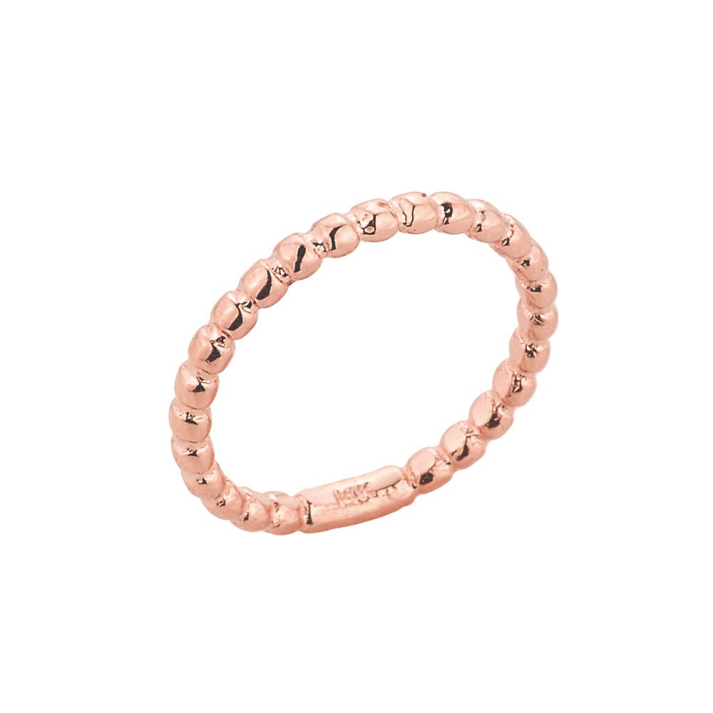 10K Rose Gold Stackable Adjustable Beaded Toe Ring for Women - Perfect for Beach, Summer Sandals & Pedicure Showcase