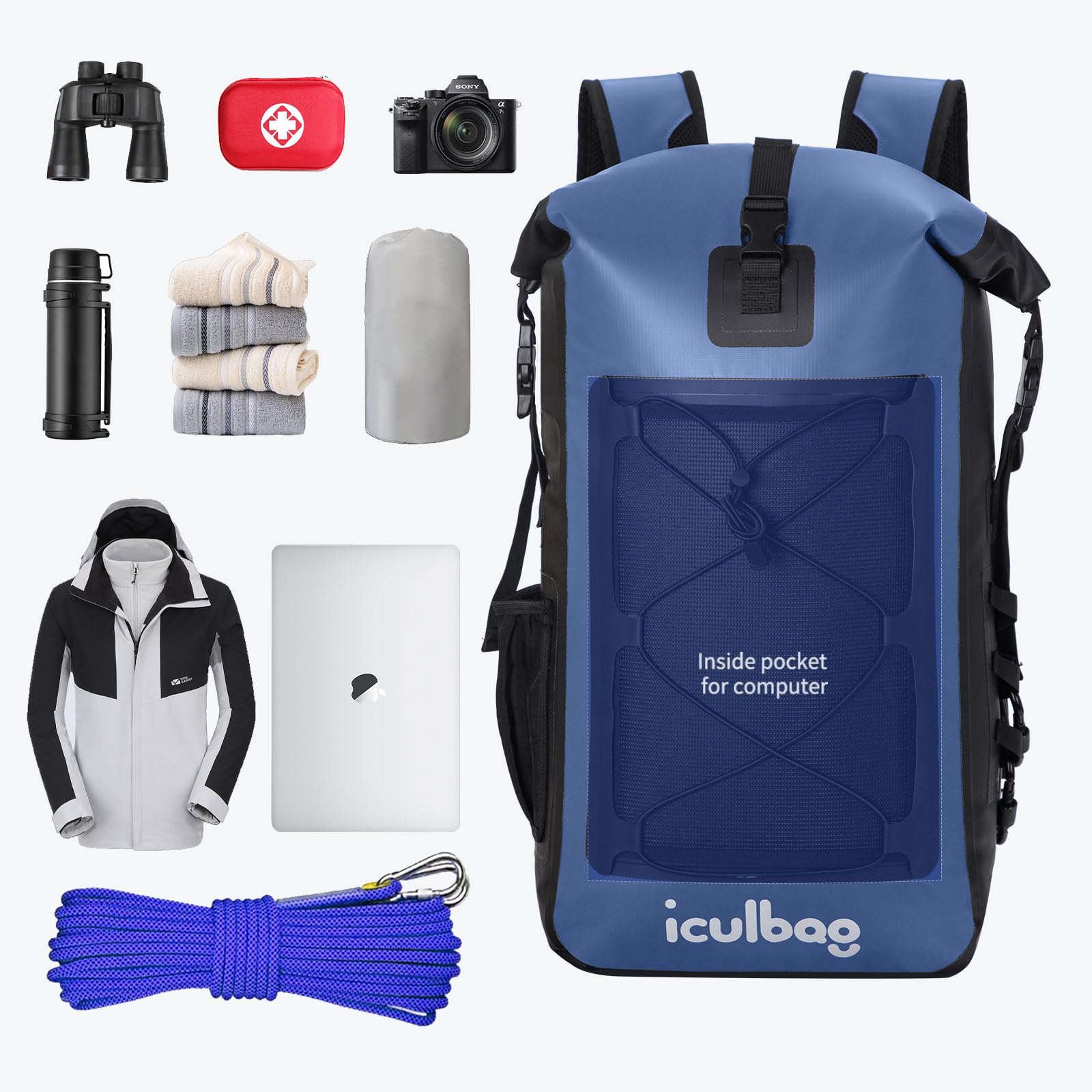 Waterproof Dry Bag Backpack 30L/40L for Women & Men - Lightweight & Durable for Kayaking, Beach, Boating, Hiking & Outdoor Adventures | Ideal for Travel, Camping & Water Sports