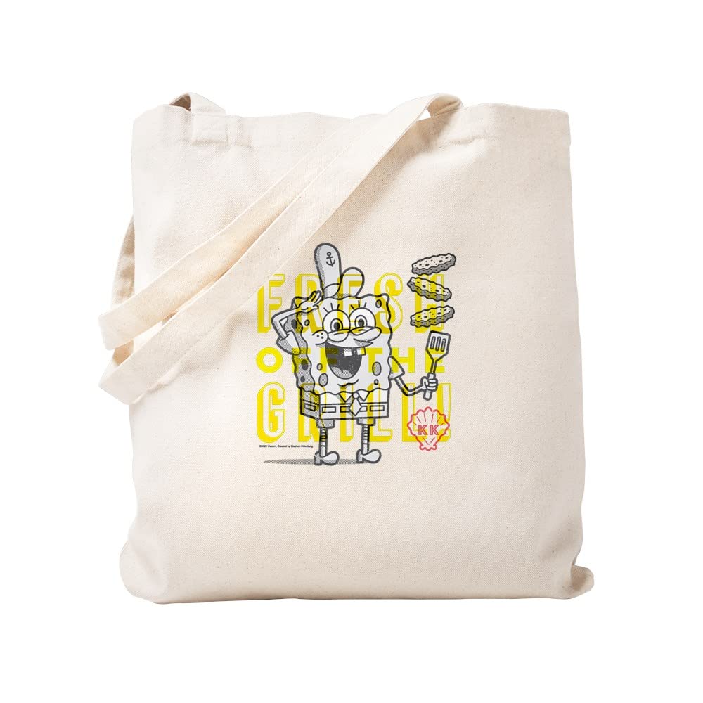 Spongebob Squarepants Natural Canvas Tote Bag - Reusable Eco-Friendly Shopping Bag for Groceries, Beach & Daily Use | Funny Cartoon Gift for Fans