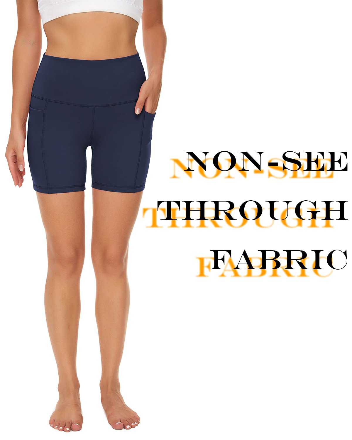 Women's High Waisted Yoga Shorts with Pockets - Non See Through Workout Shorts for Gym, Running & Cycling | Comfortable Athletic Wear for Yoga, Pilates & Active Lifestyle