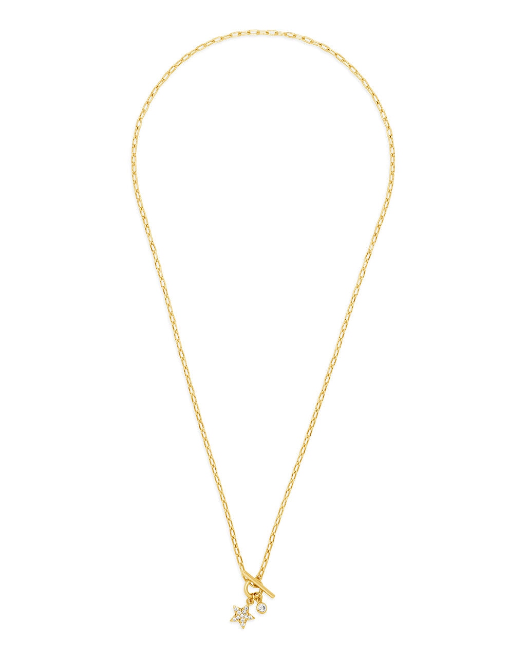 Norah Star & Bezel CZ Toggle Necklace - Elegant Cubic Zirconia Pendant Jewelry for Women, Perfect for Parties, Weddings & Everyday Wear