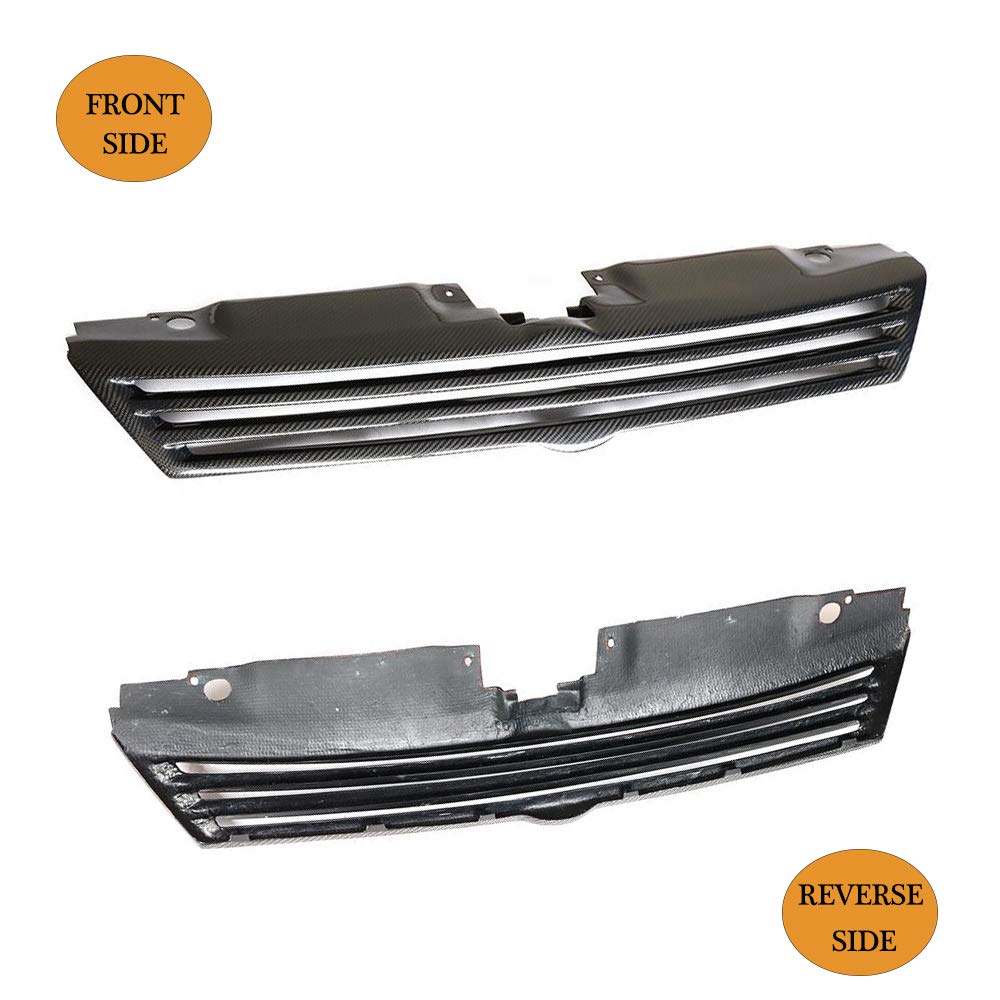 MCARCAR Carbon Fiber Front Grille for Volkswagen VW Jetta MK6 Sedan 2012-2015 | Pre-Facelift Replacement Bumper Grill Cover | OEM Style Body Kit | Perfect Fit & Upgrade for Daily Driving & Car Shows