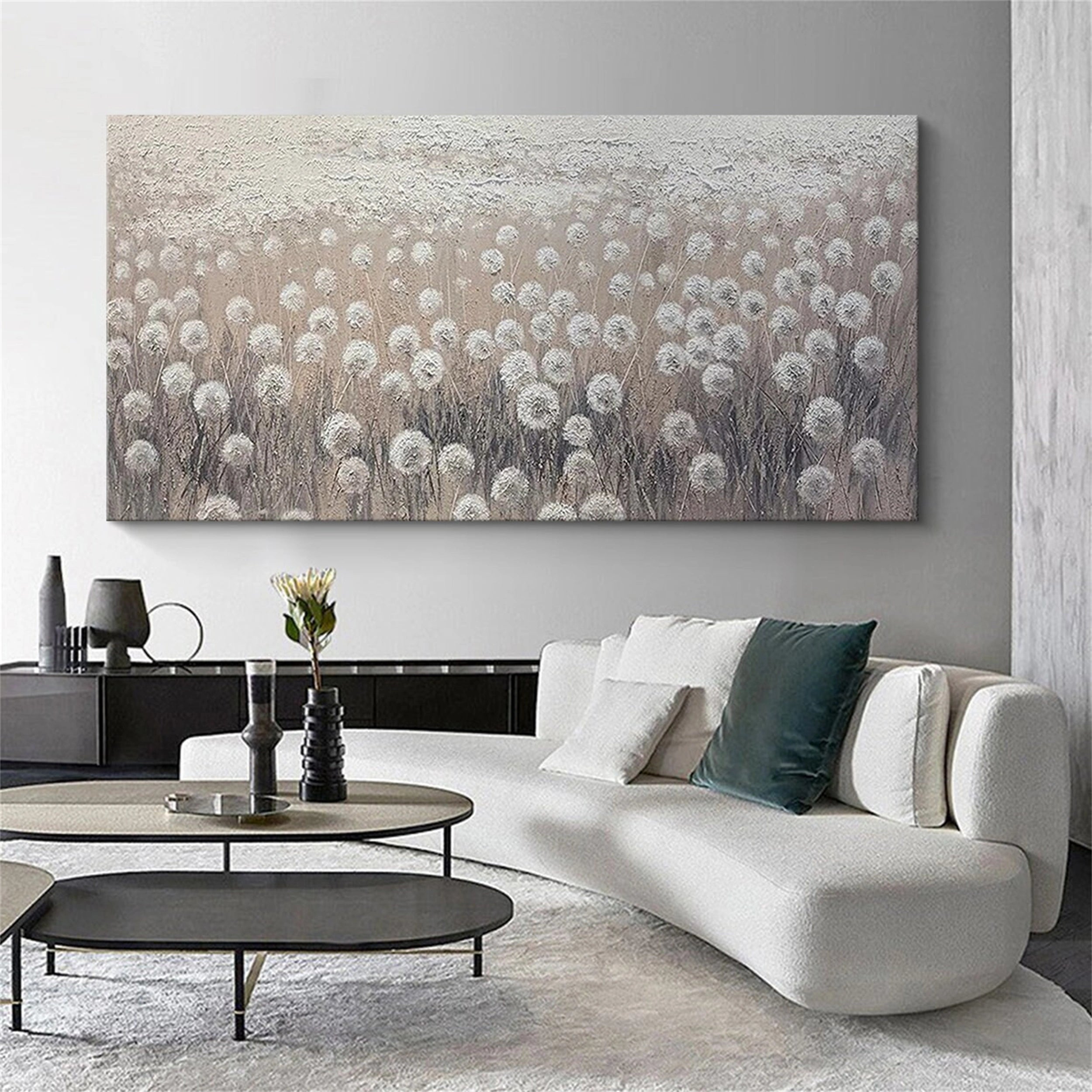 Beautiful Flower and Tree Painting #FT036 - Handmade Canvas Art for Home Decor, Living Room, Bedroom & Office Wall