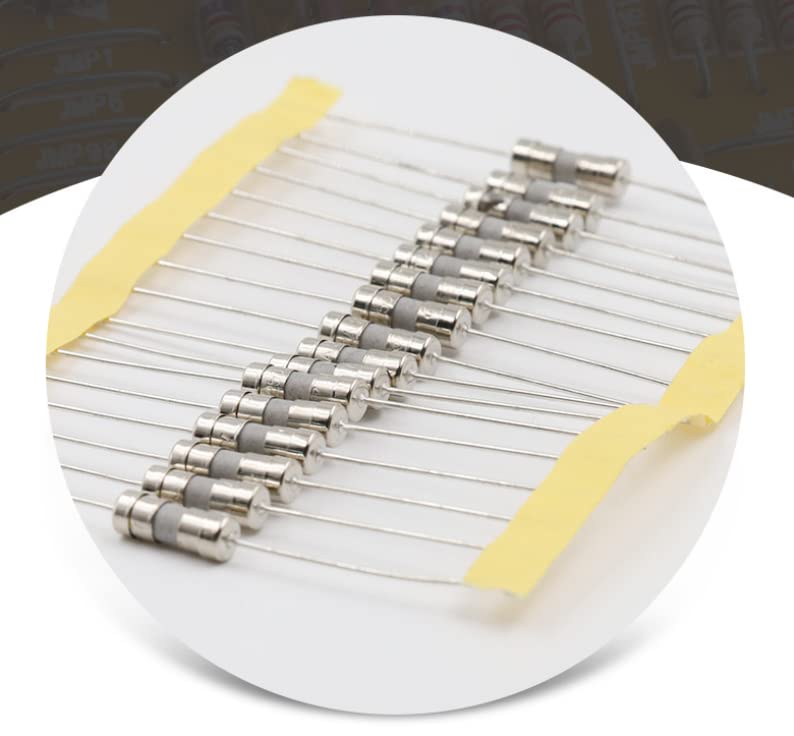 Fielect 20Pcs Slow Blow Ceramic Fuse 250V 3.15A - Axial Lead Tube Fuse with Time Delay (3.6x10mm, T3.15A) - Perfect for Electronics, Appliances & Power Supply Protection