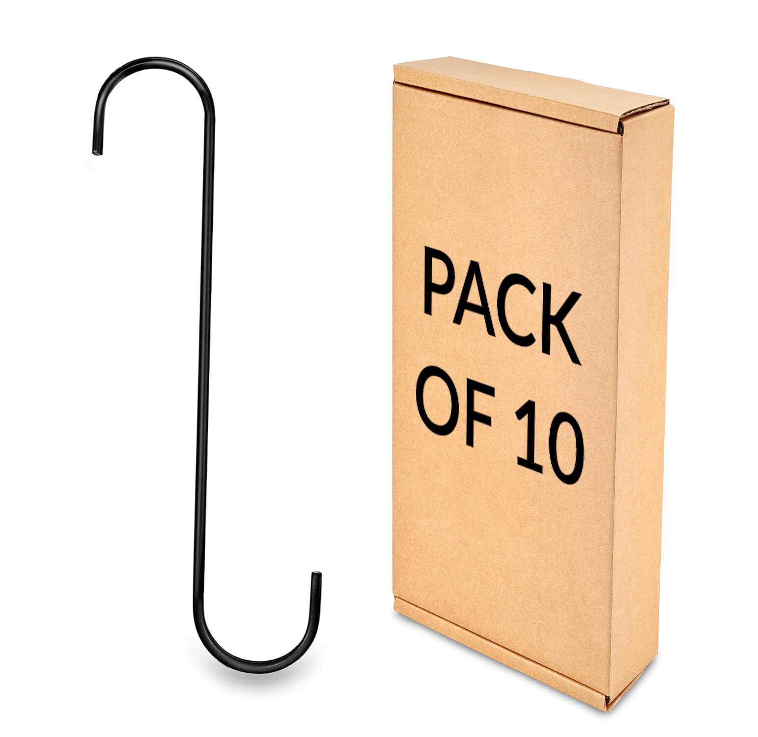 Heavy Duty Plant Hanging S Hooks - 10 Pack for Indoor/Outdoor Plants, Pots, Bird Feeders & Tree Branches - Durable Extension Hooks for Home, Garden & Patio Decor